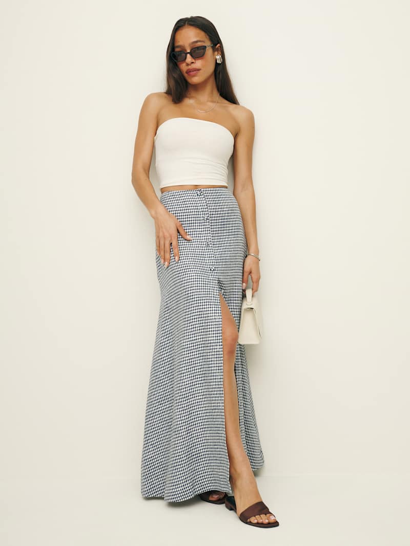 SANDY A-LINE MAXI SKIRT - CARAMEL
