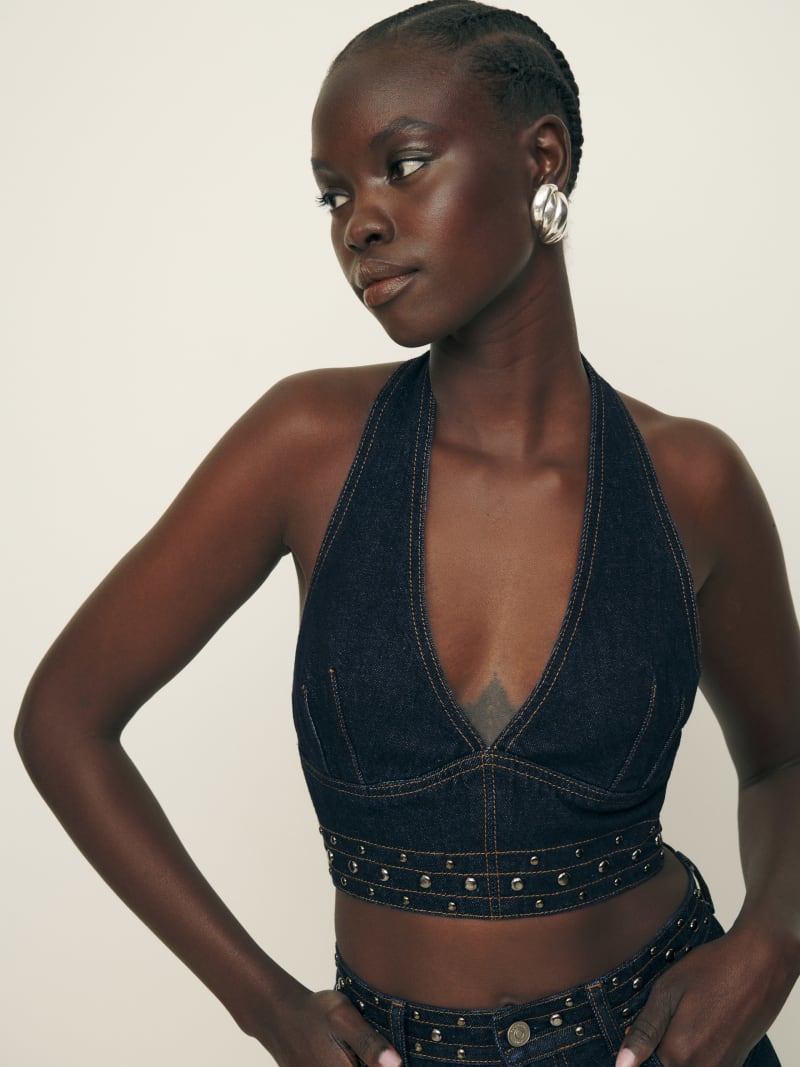 Saylor Denim Halter Romper