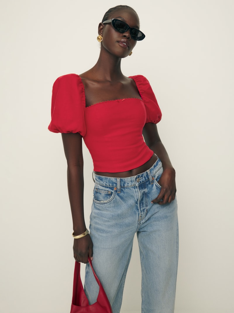 Lala Bubble Linen Top