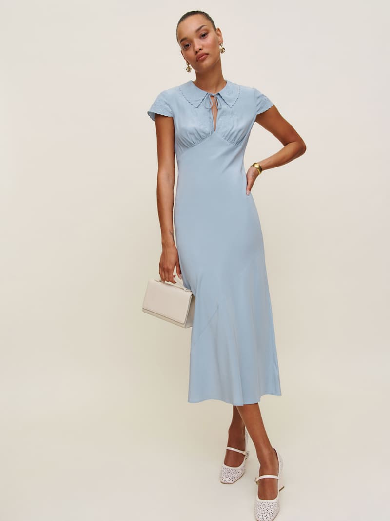 Lydia Luxe Rib Organic Cotton Fine Stripe Dress