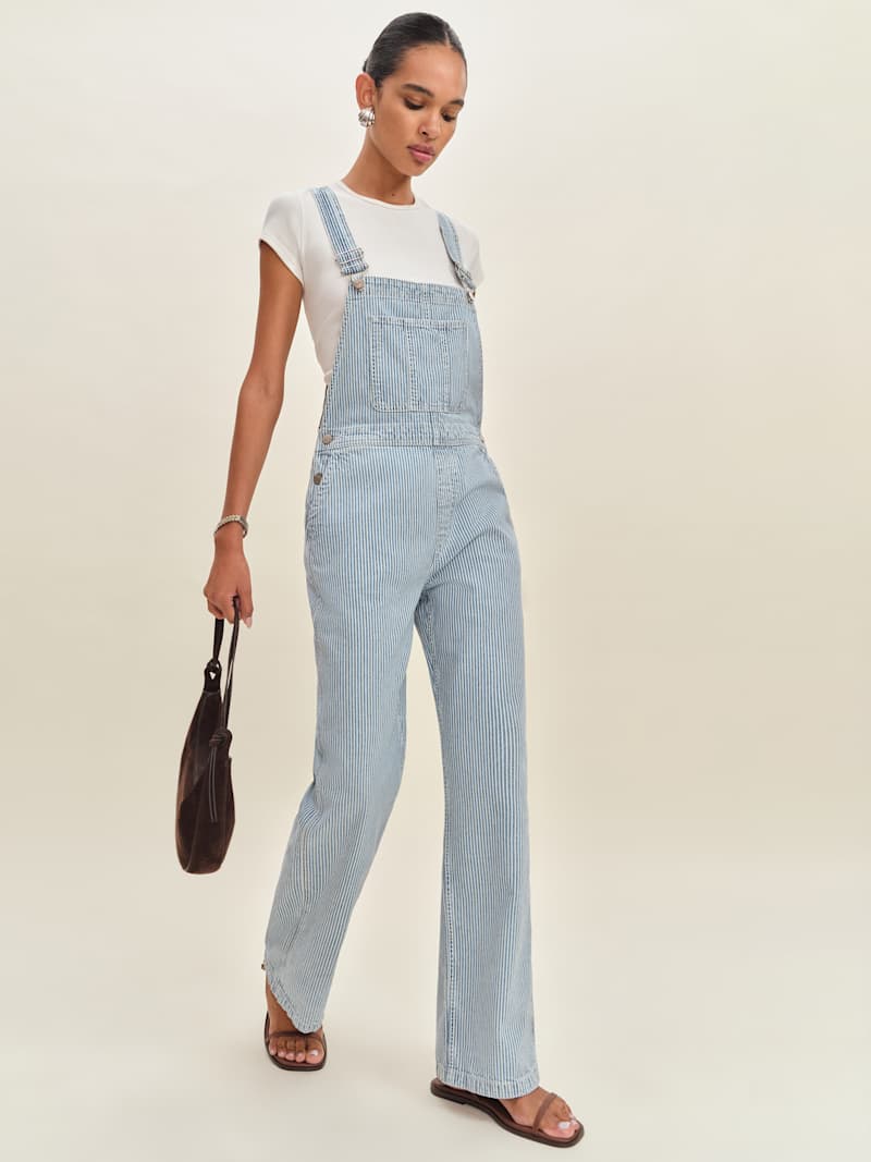 Slouch Flannel Overalls - Arlo stripe main image 0