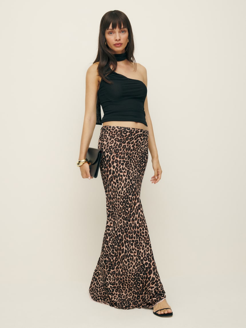 Reformation leopard Bella maxi Skirt