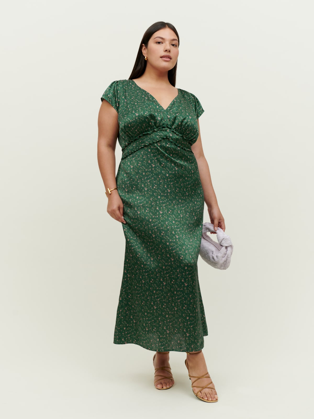 Reformation Kaye Silk Dress Es