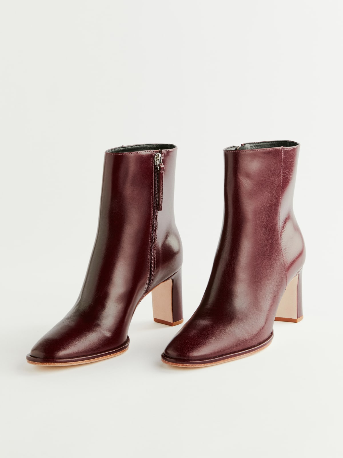 Reformation dark red leather Gillian Ankle Boot