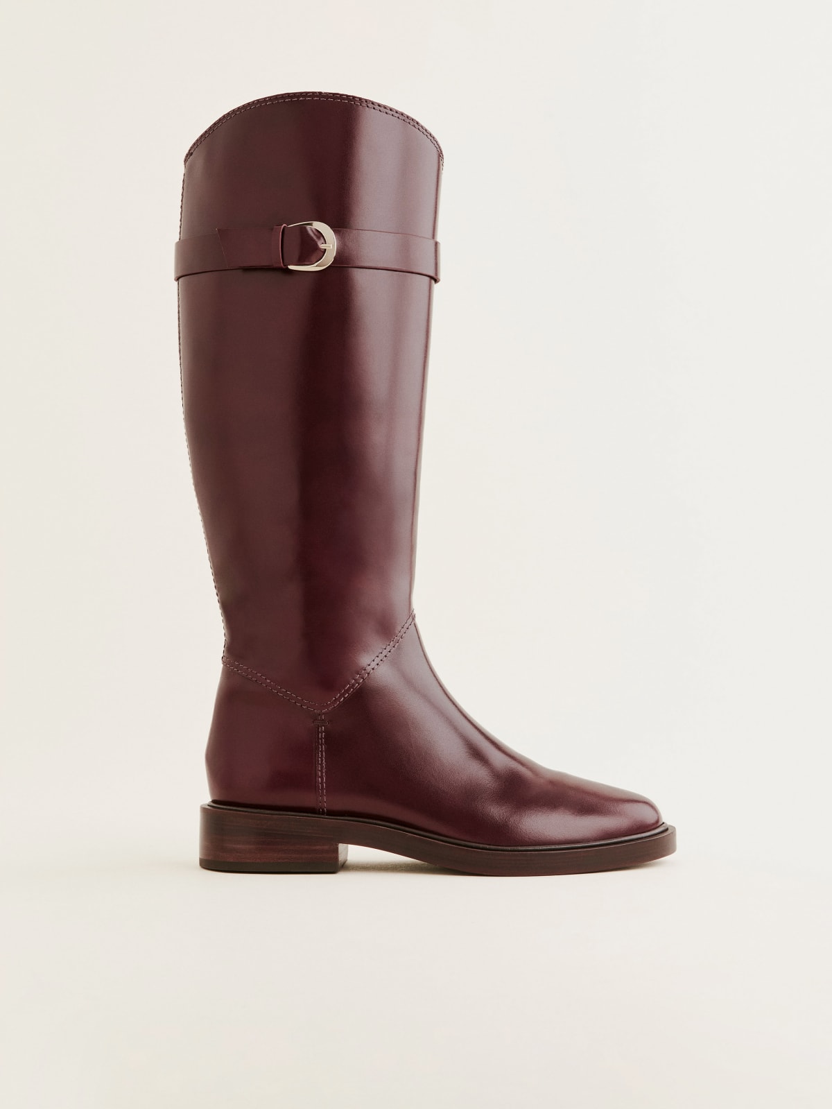 Reformation burgundy red leather Franklin Knee high riding Boot