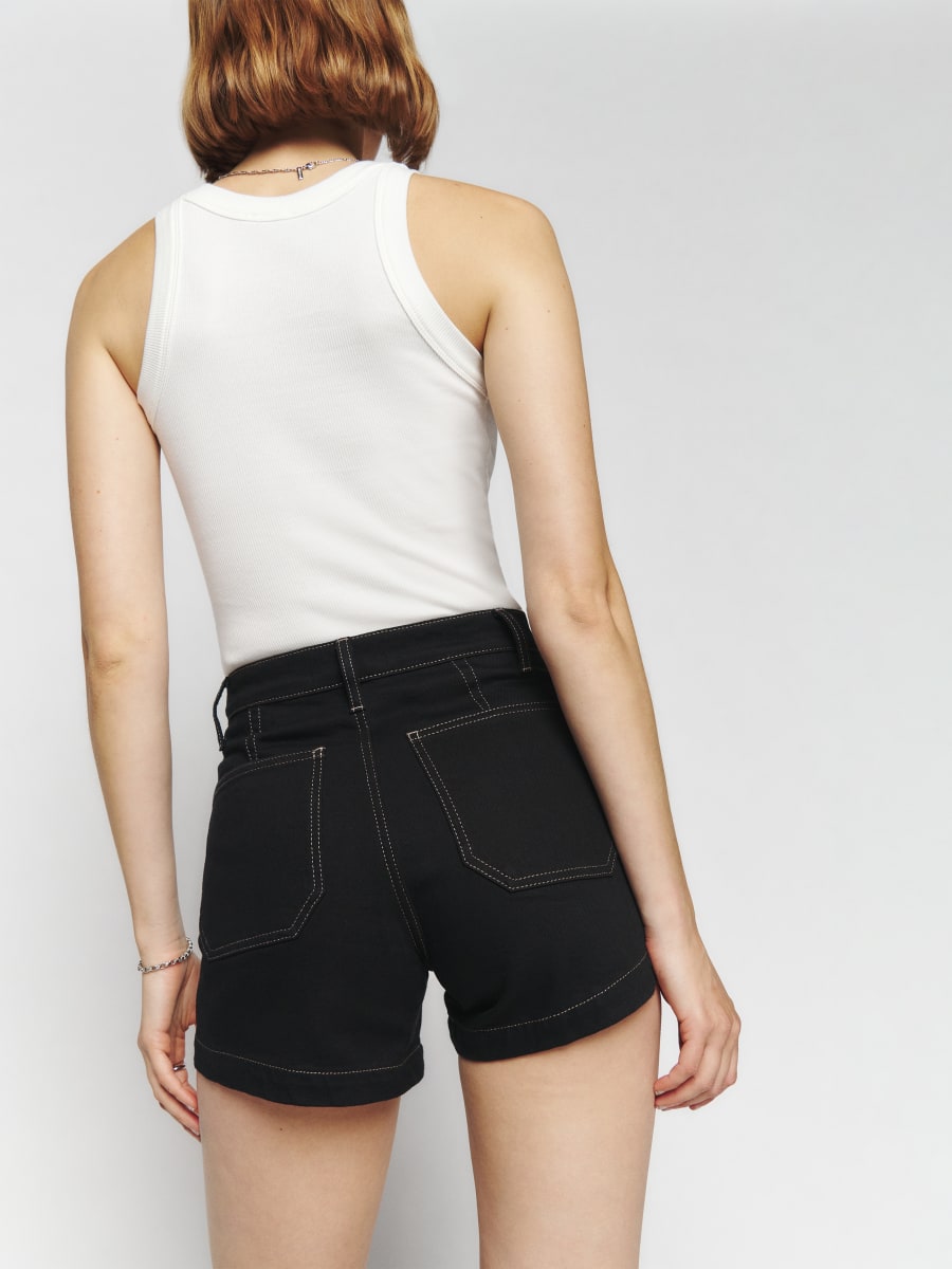 Reformation denim shorts store