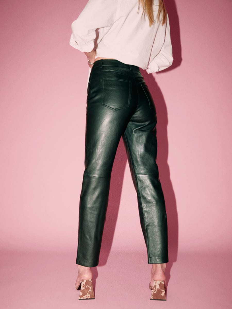 Veda Erin Wide Leg Leather Pant 