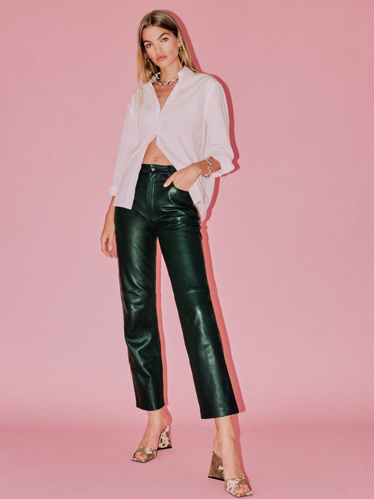 Petites Veda Cynthia Leather Pant - Ankle | Reformation