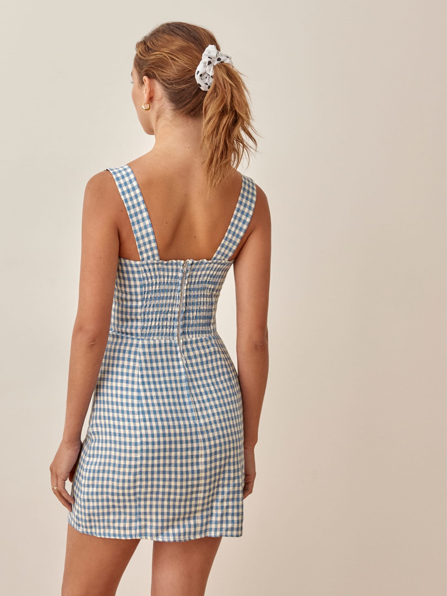 Reformation checkered dress shop