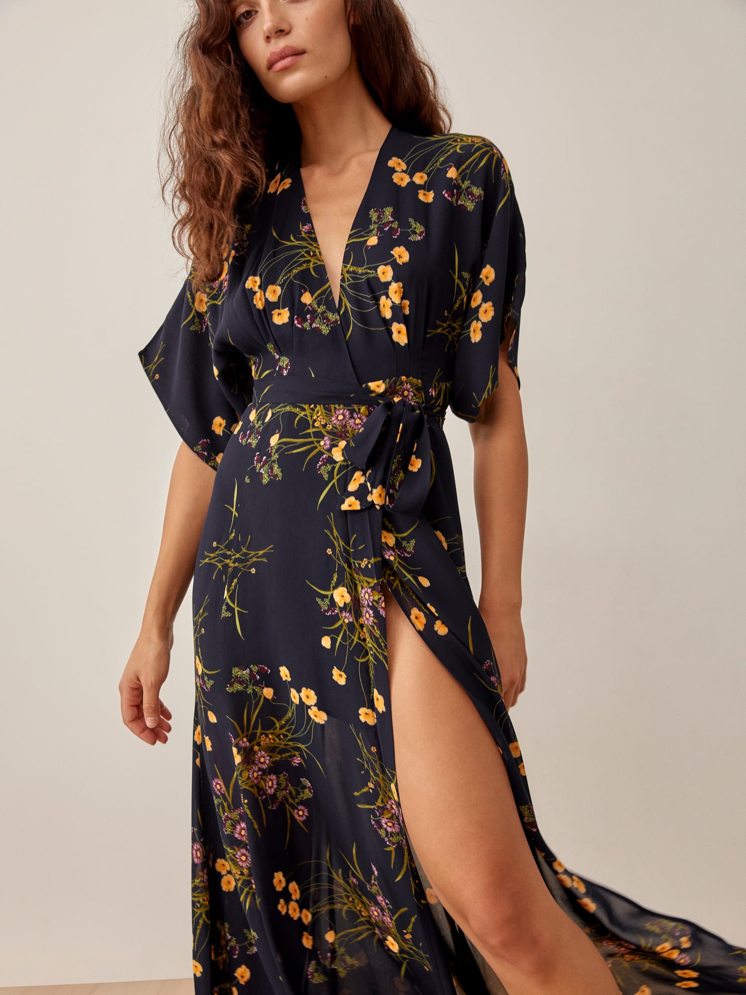 Reformation winslow wrap dress top