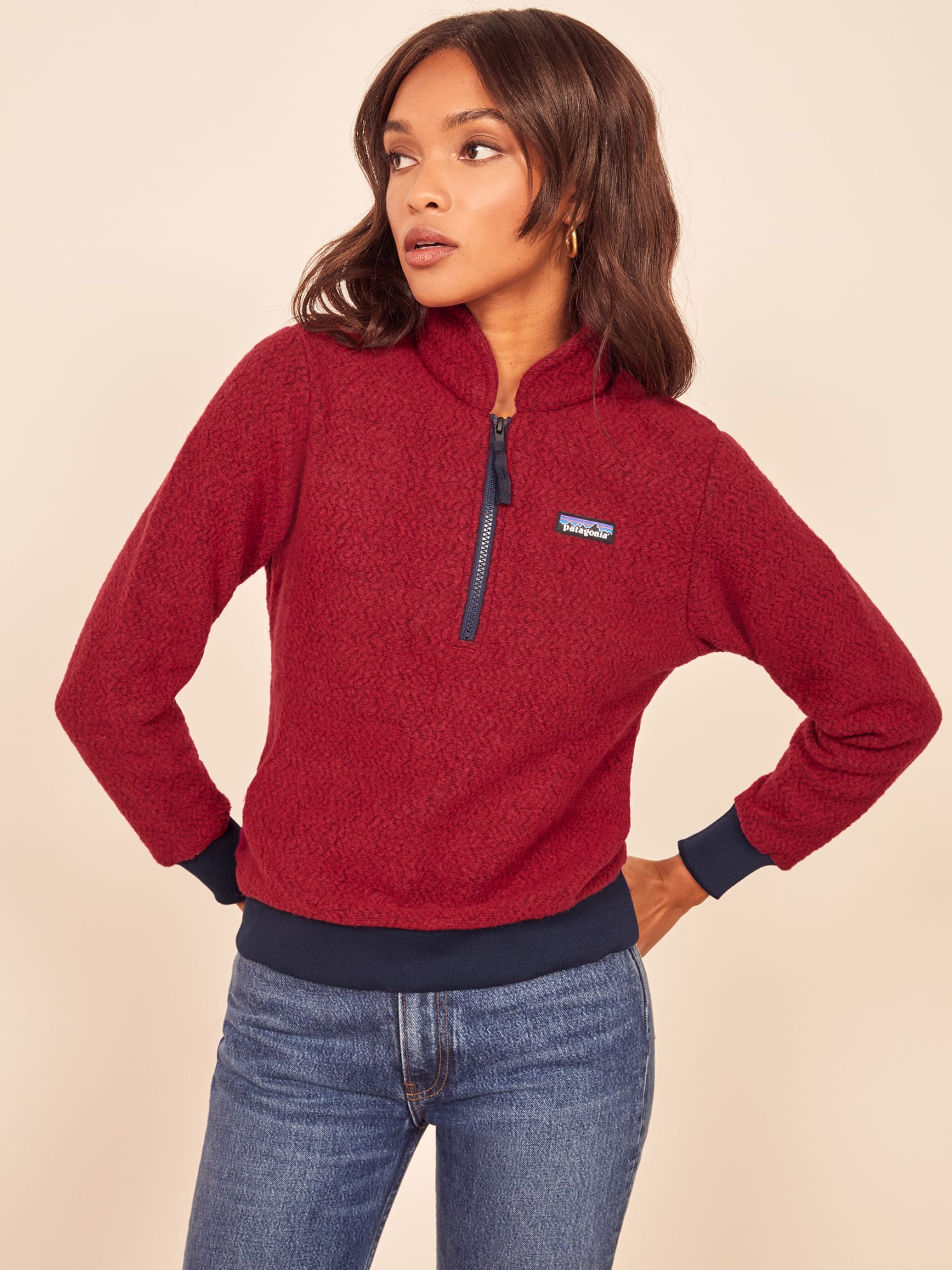 Patagonia women s woolyester fleece pullover outlet oatmeal