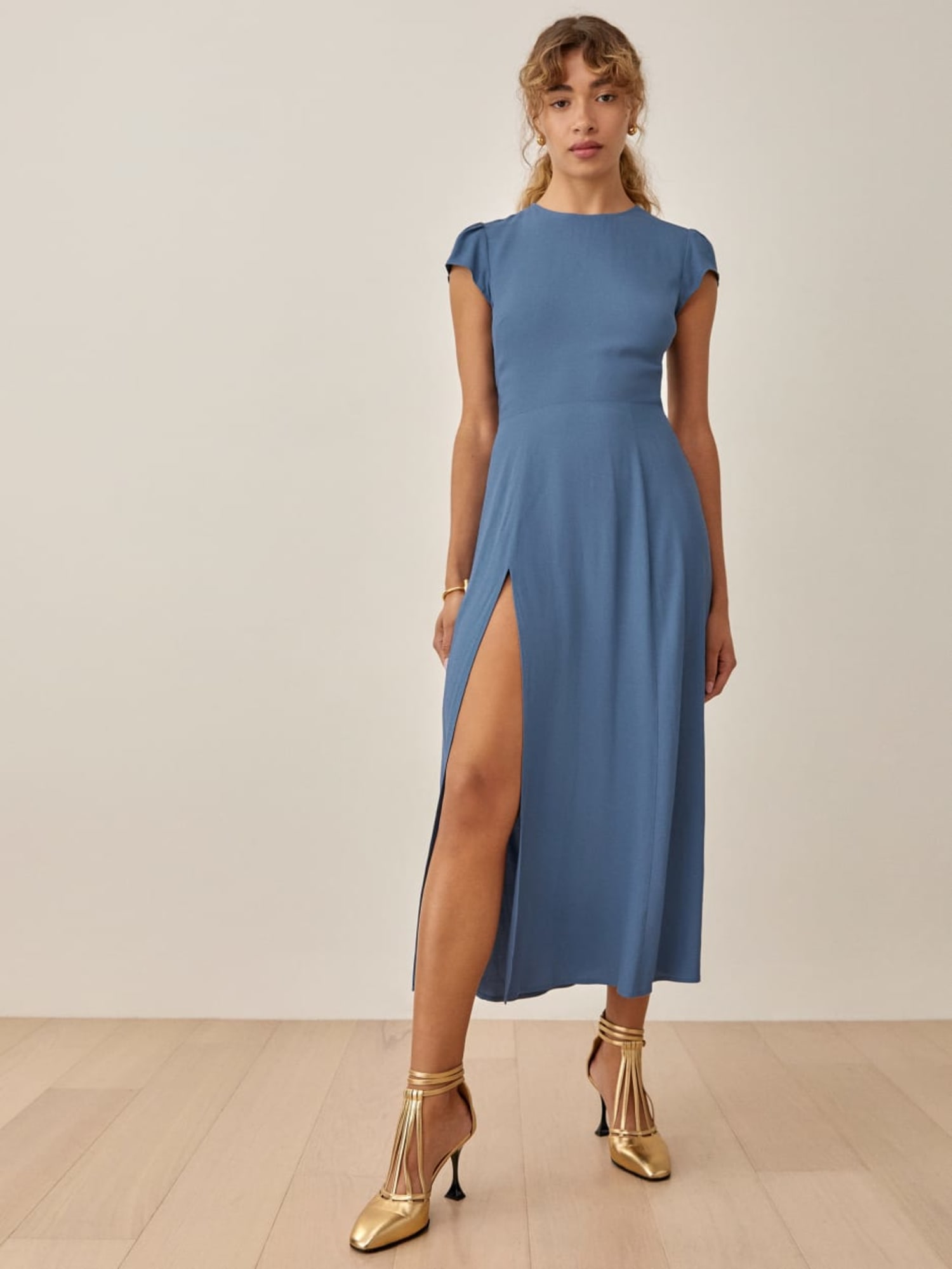 Petites Gavin Dress - Short Sleeve Midi | Reformation