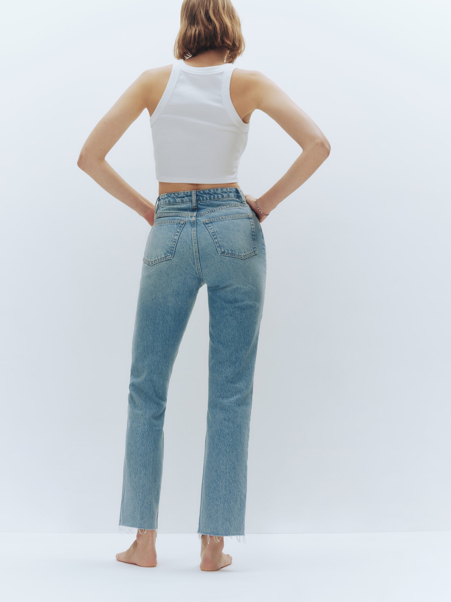 Cynthia High Rise Straight Cropped Jeans Sustainable Denim | Reformation