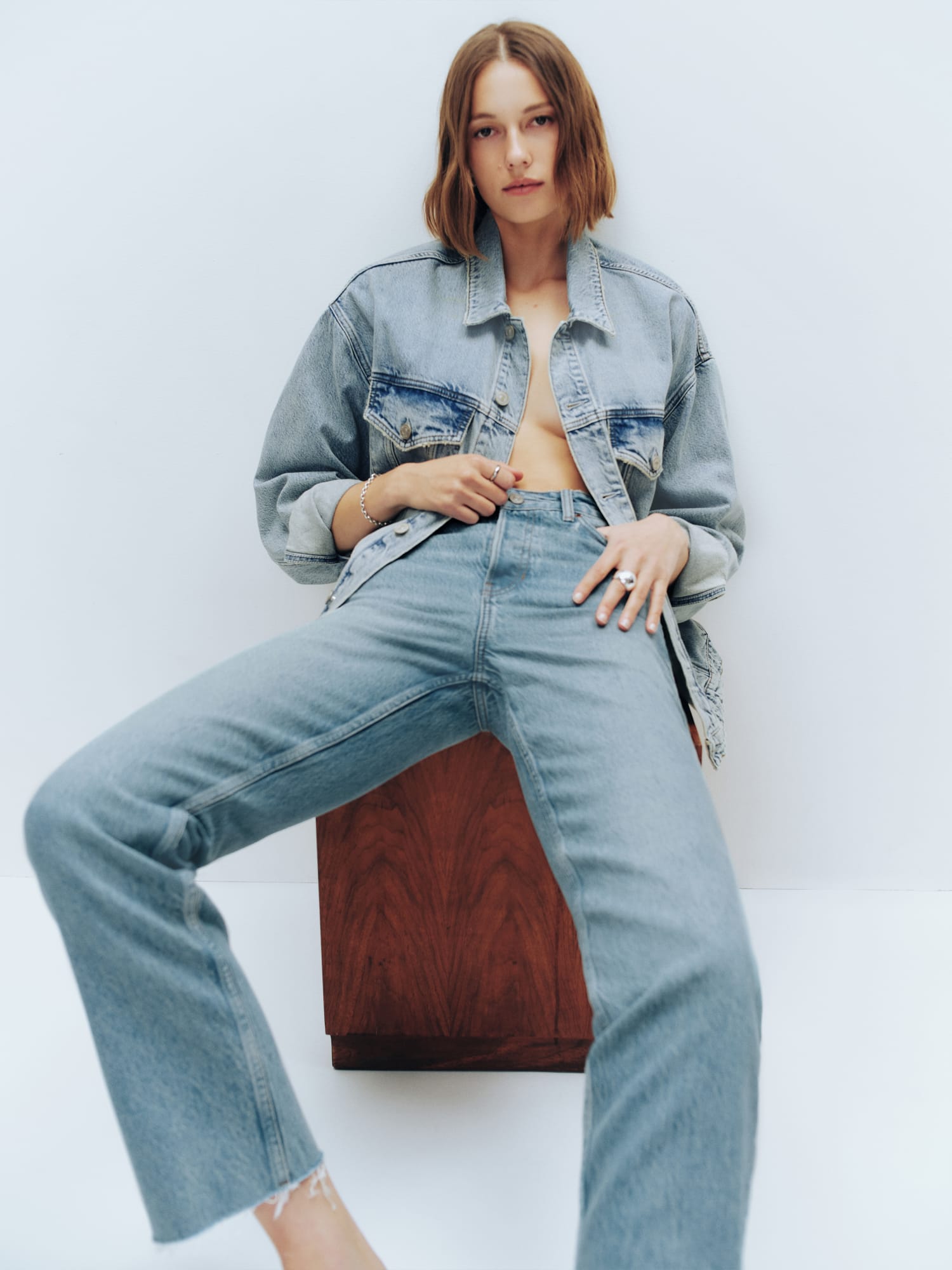 Cynthia High Rise Straight Cropped Jeans - Sustainable Denim