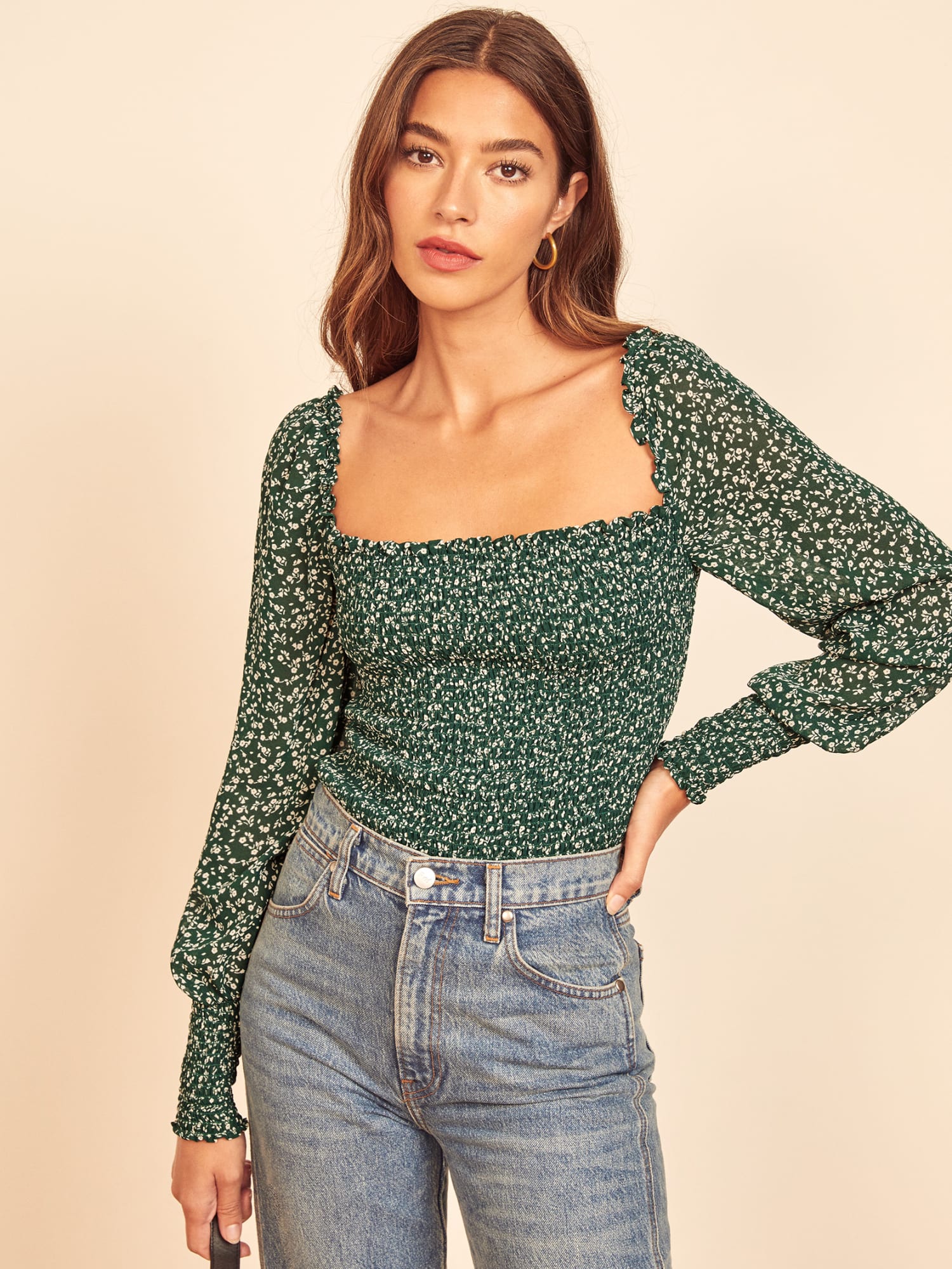 Reformation smocked top sales