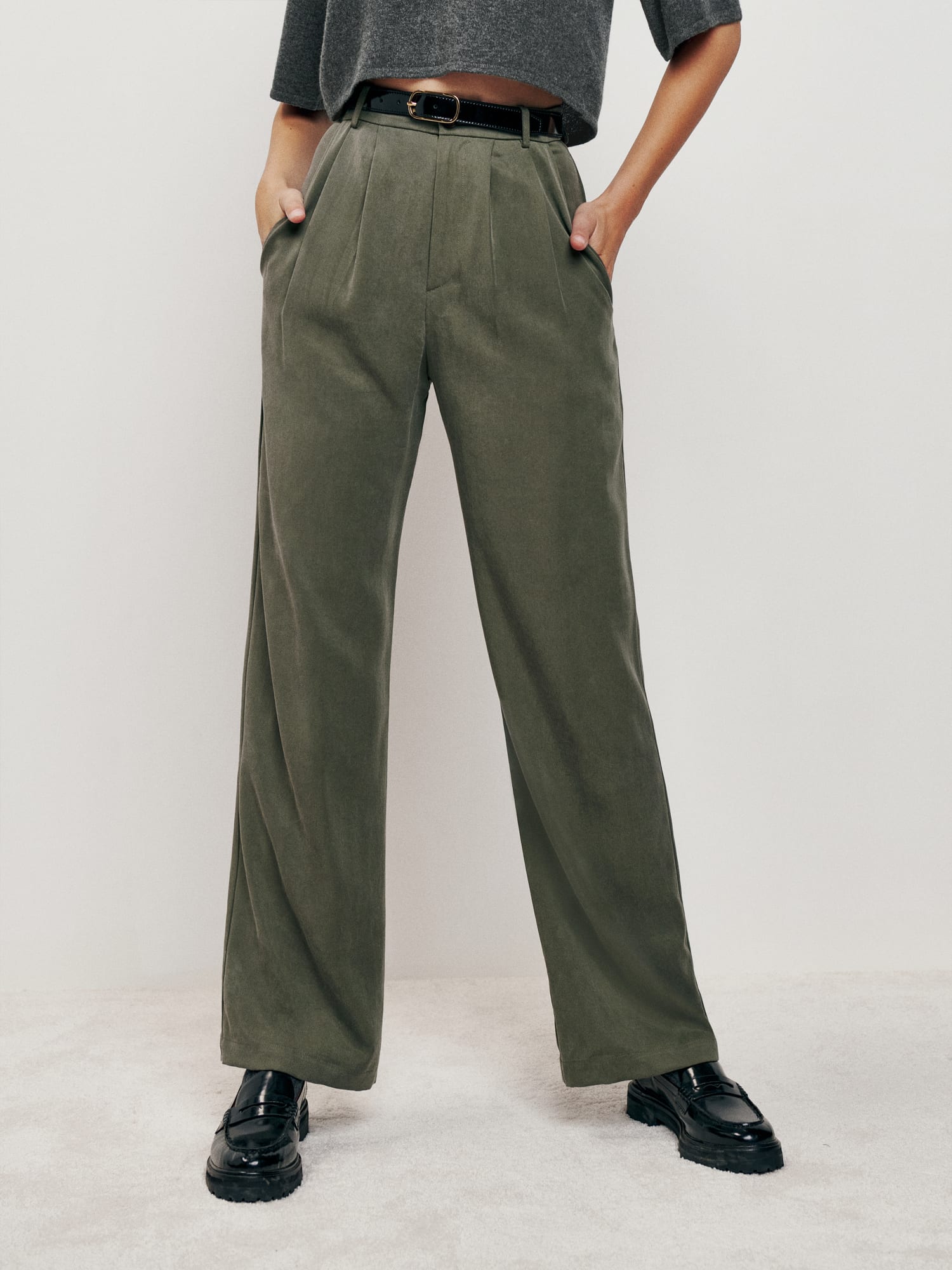 Blue Womens Clothing Trousers Slacks and Chinos Straight-leg trousers Reformation Petites Mason Pant in Navy 