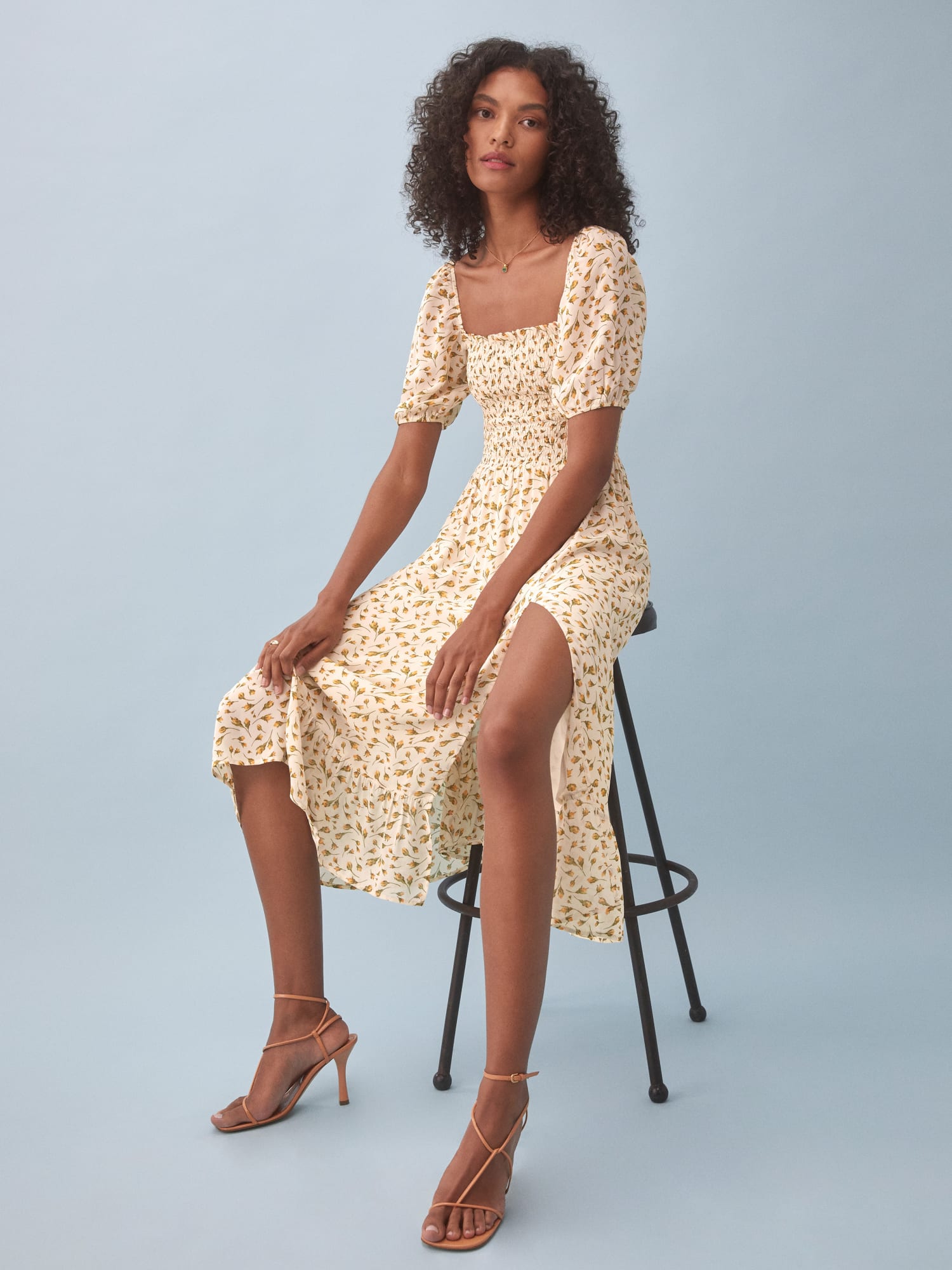 Reformation smocked dress best sale