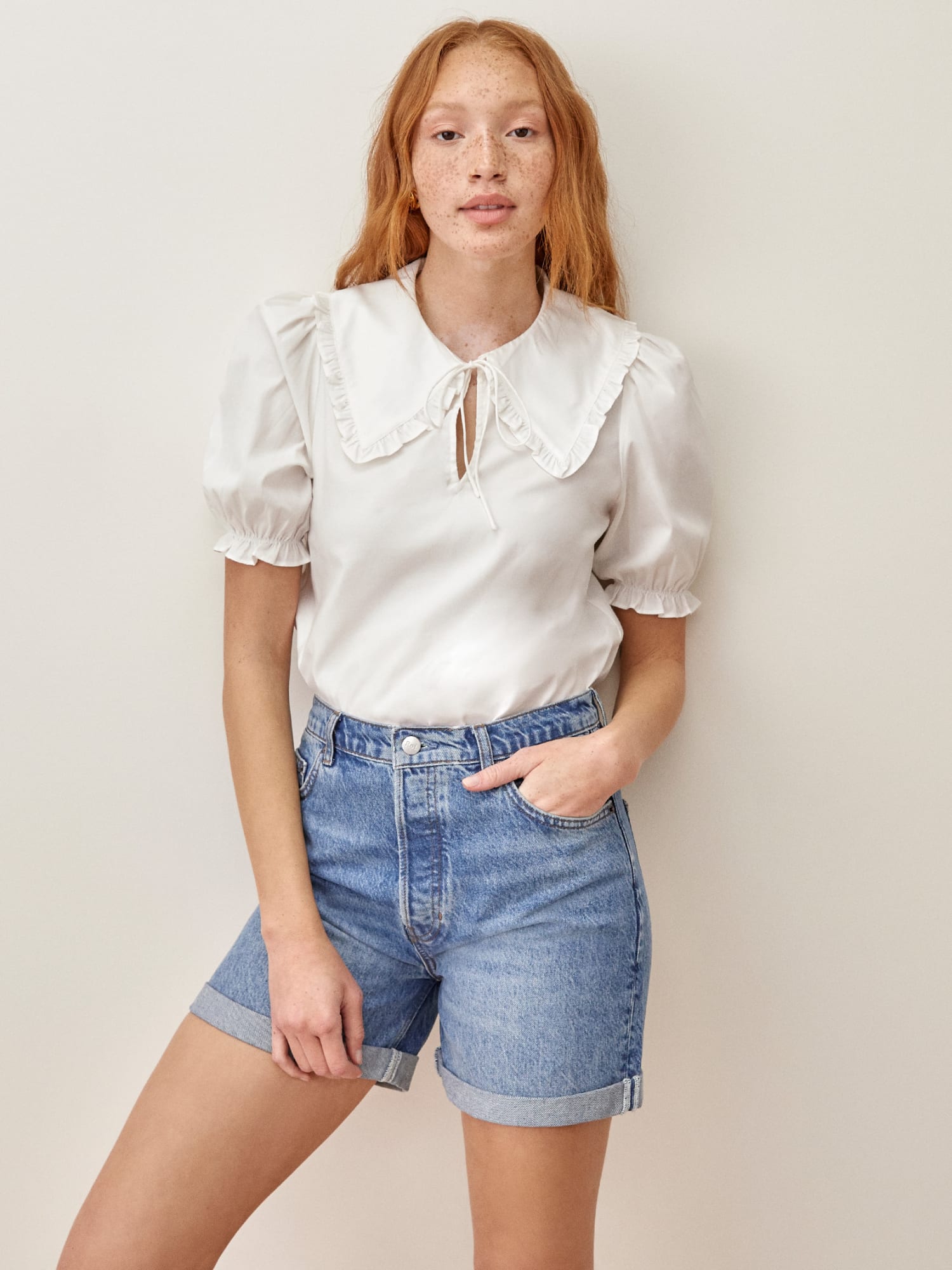 Reformation jean shorts hotsell