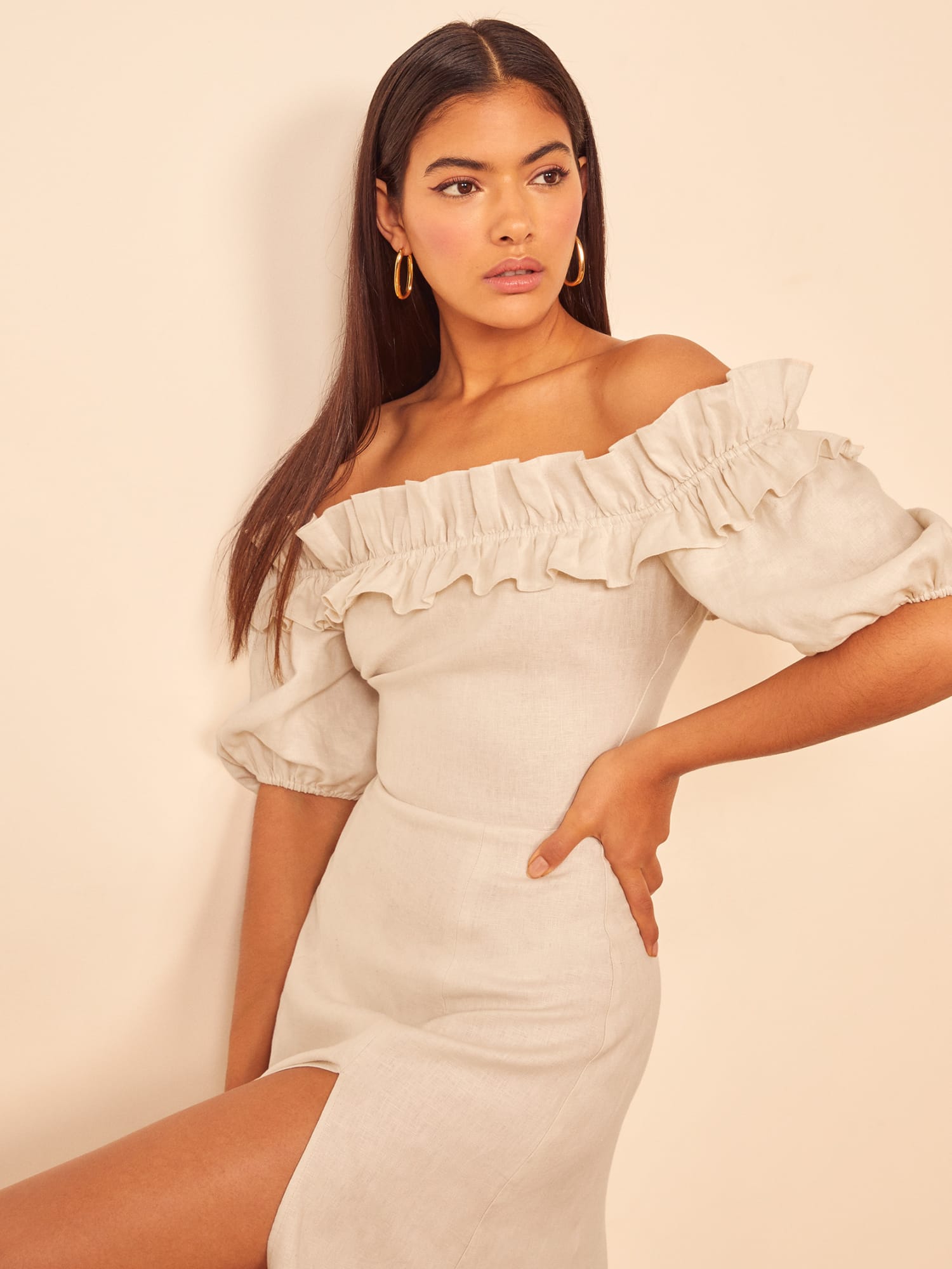 Reformation off shoulder dress on sale