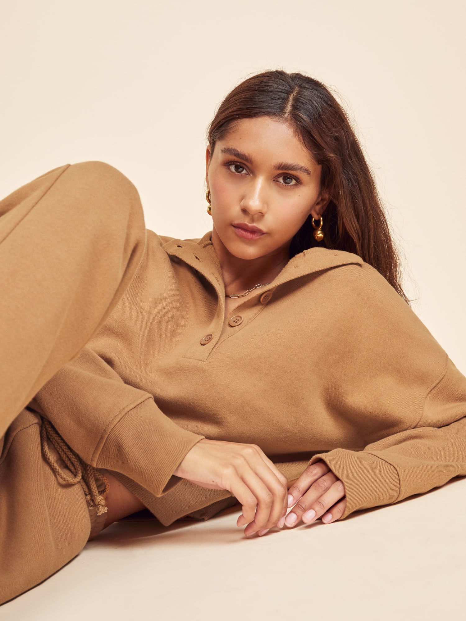 Reformation marla button sweatshirt clearance