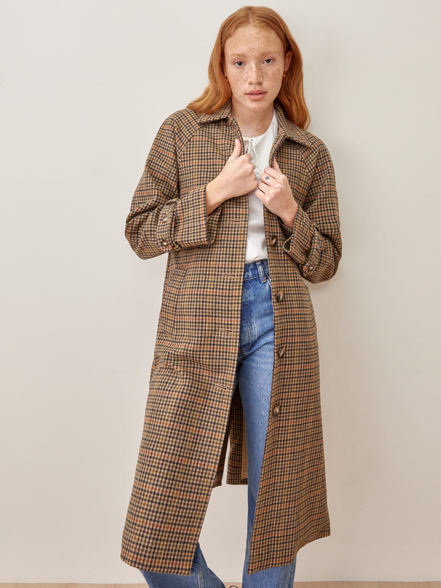 Reformation plaid coat clearance