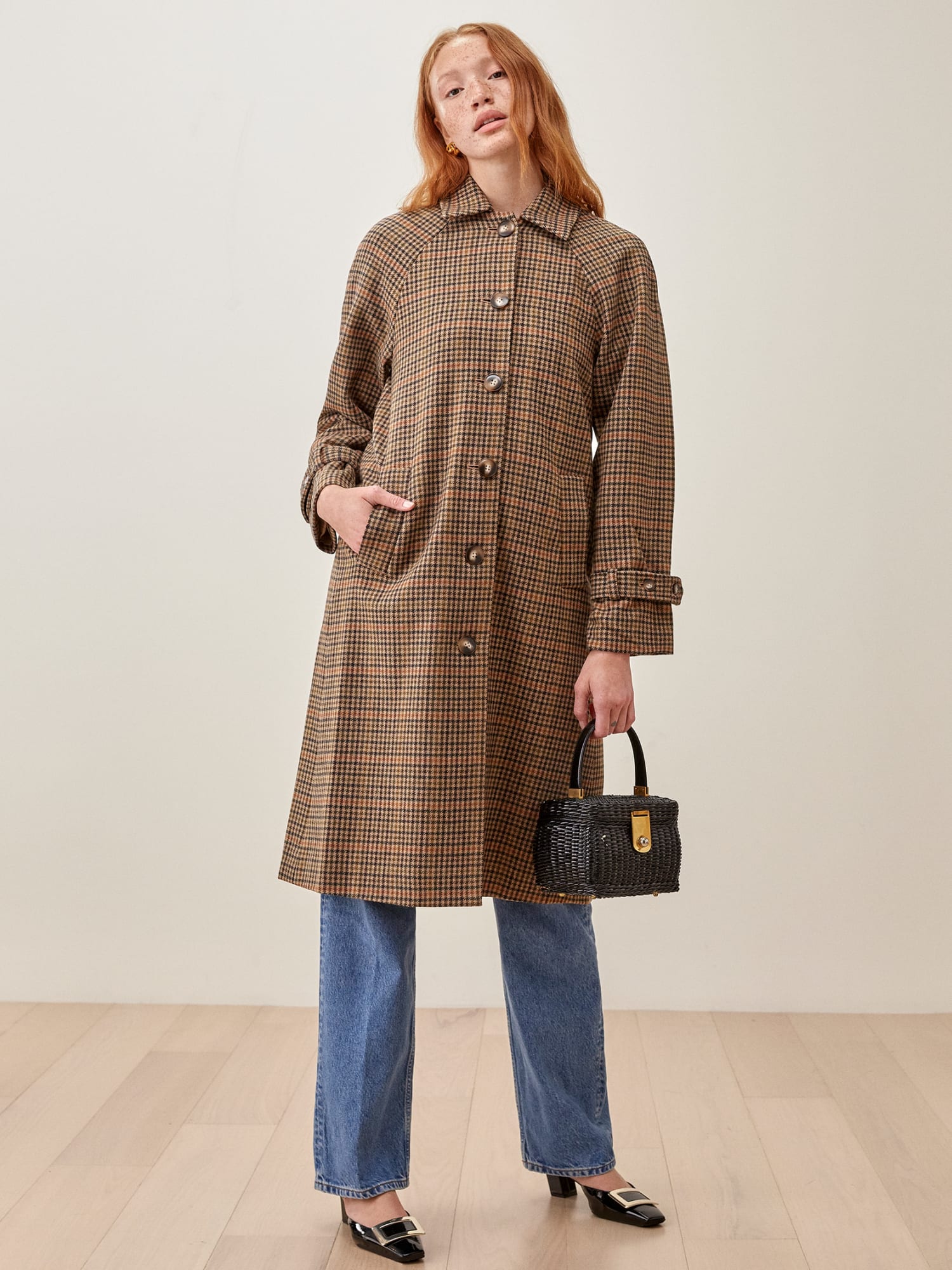 Reformation shop plaid coat