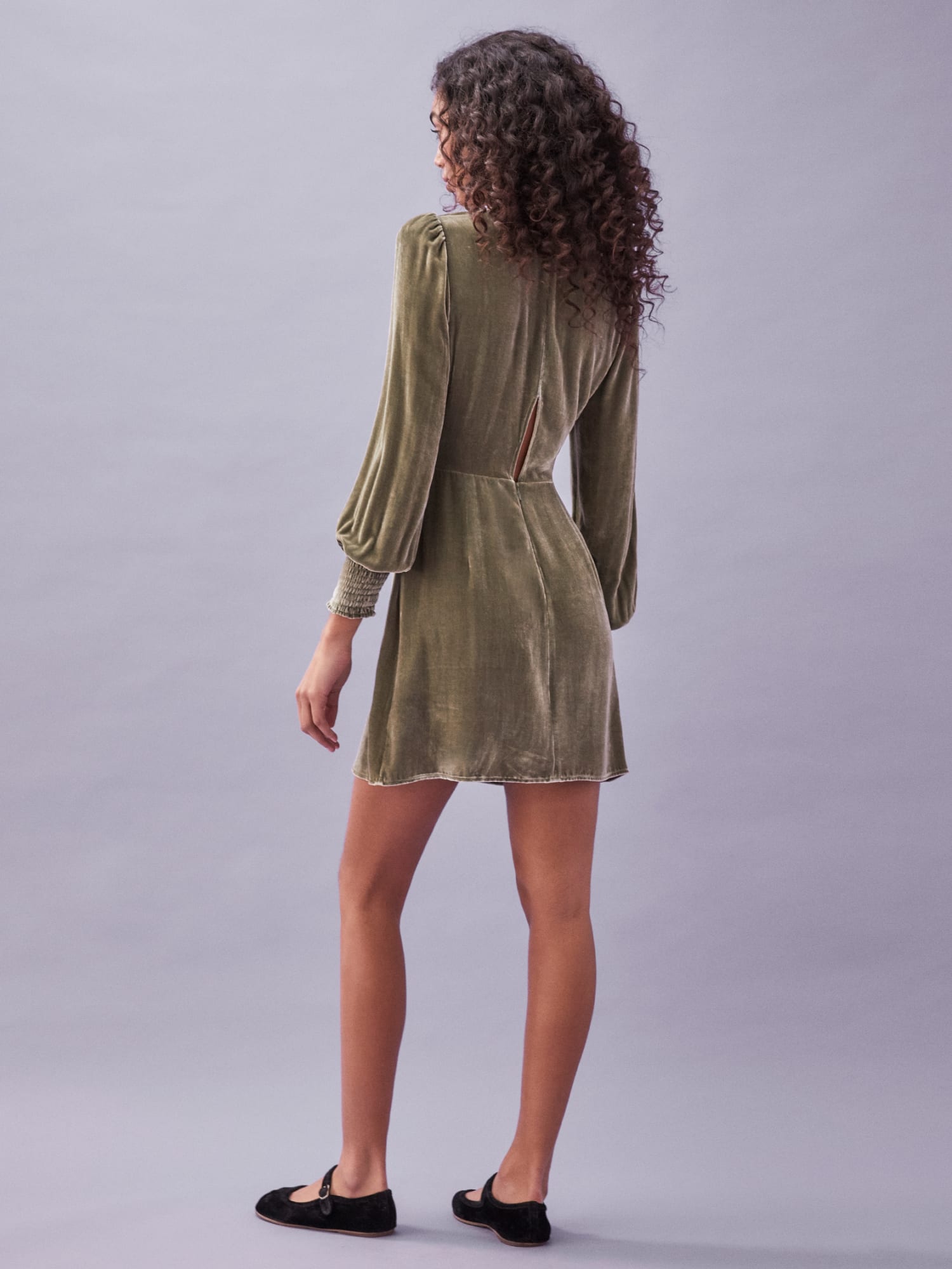 Reformation velvet wrap dress on sale