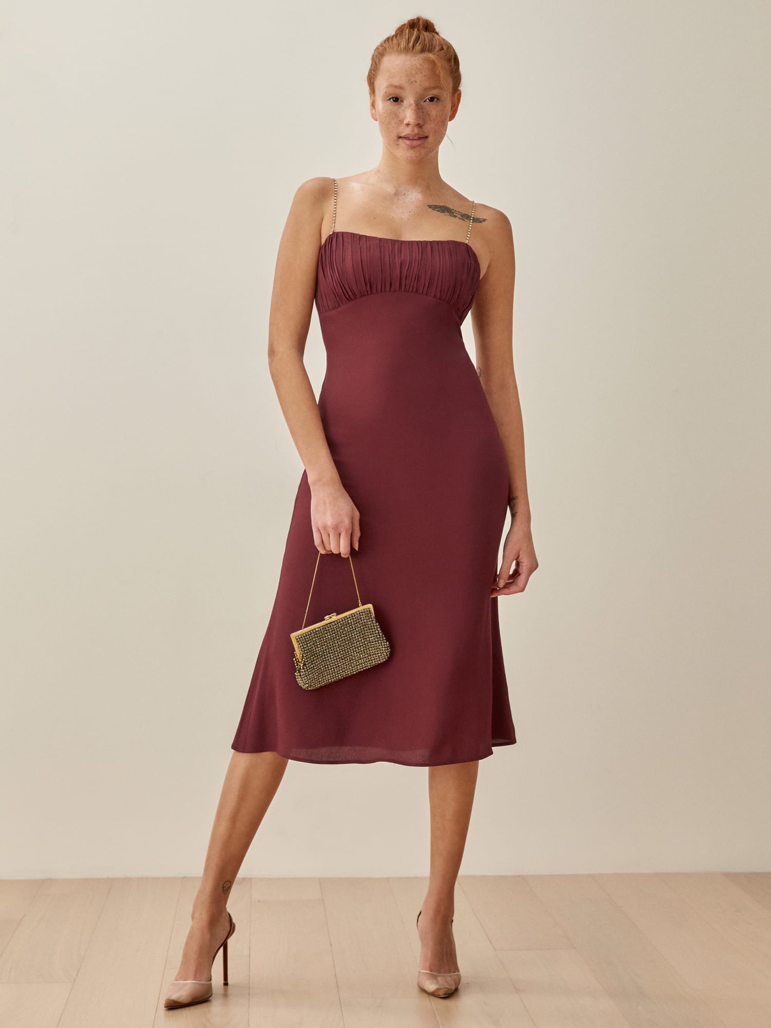 Reformation top grey dress
