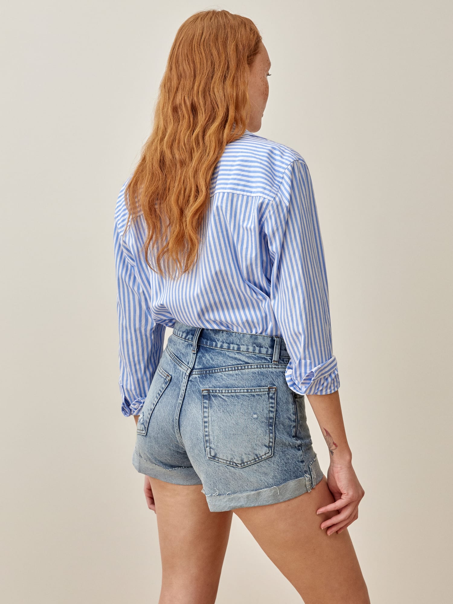 High waisted denim shorts hot sale cuffed