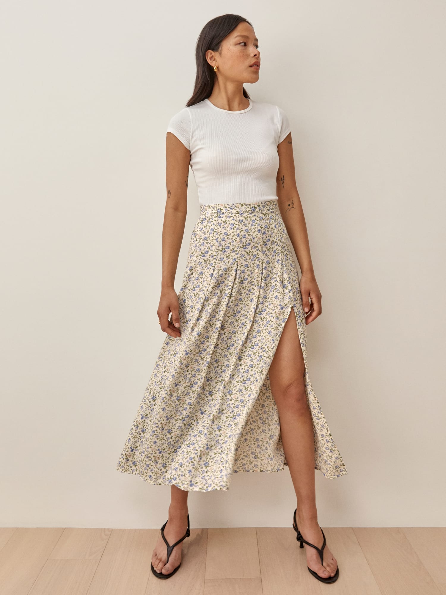 Maisie Skirt Midi Crepe Reformation