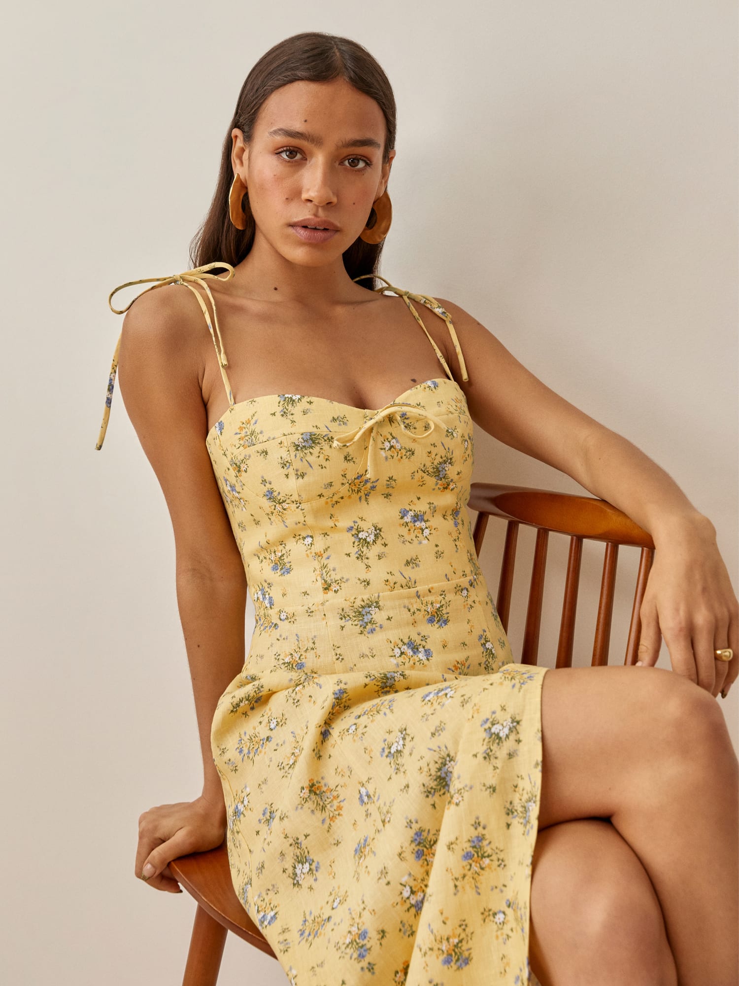 Reformation yellow dress outlet