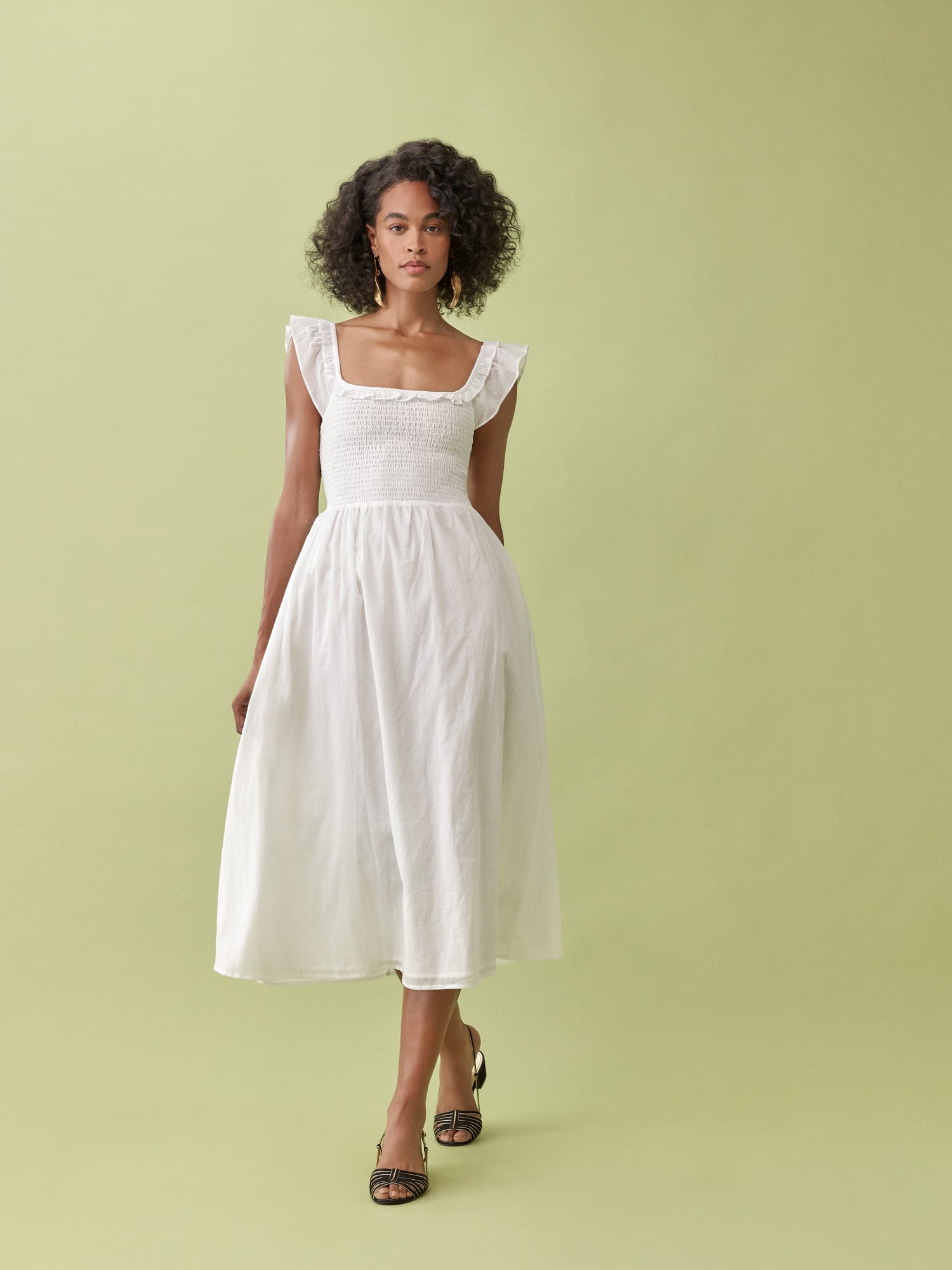 Noreen Dress - Tank Straps Midi Voile | Reformation