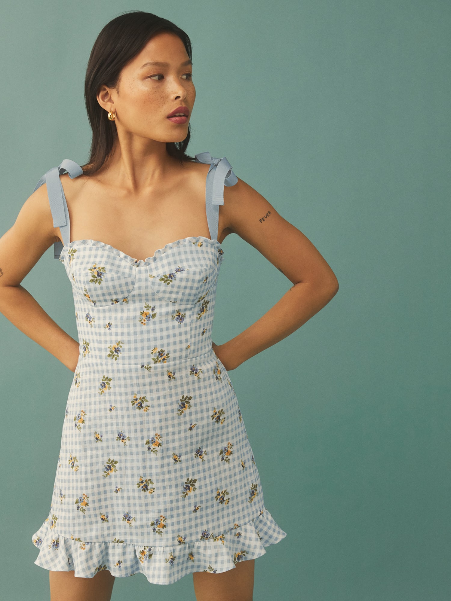 Reformation linen mini dress 2025
