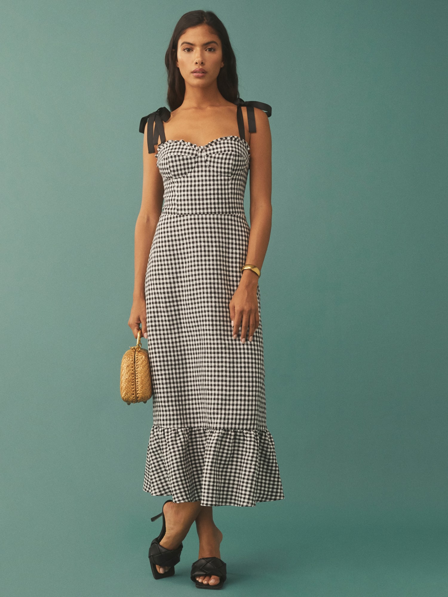 Vale Dress - Tank Straps Midi Linen | Reformation