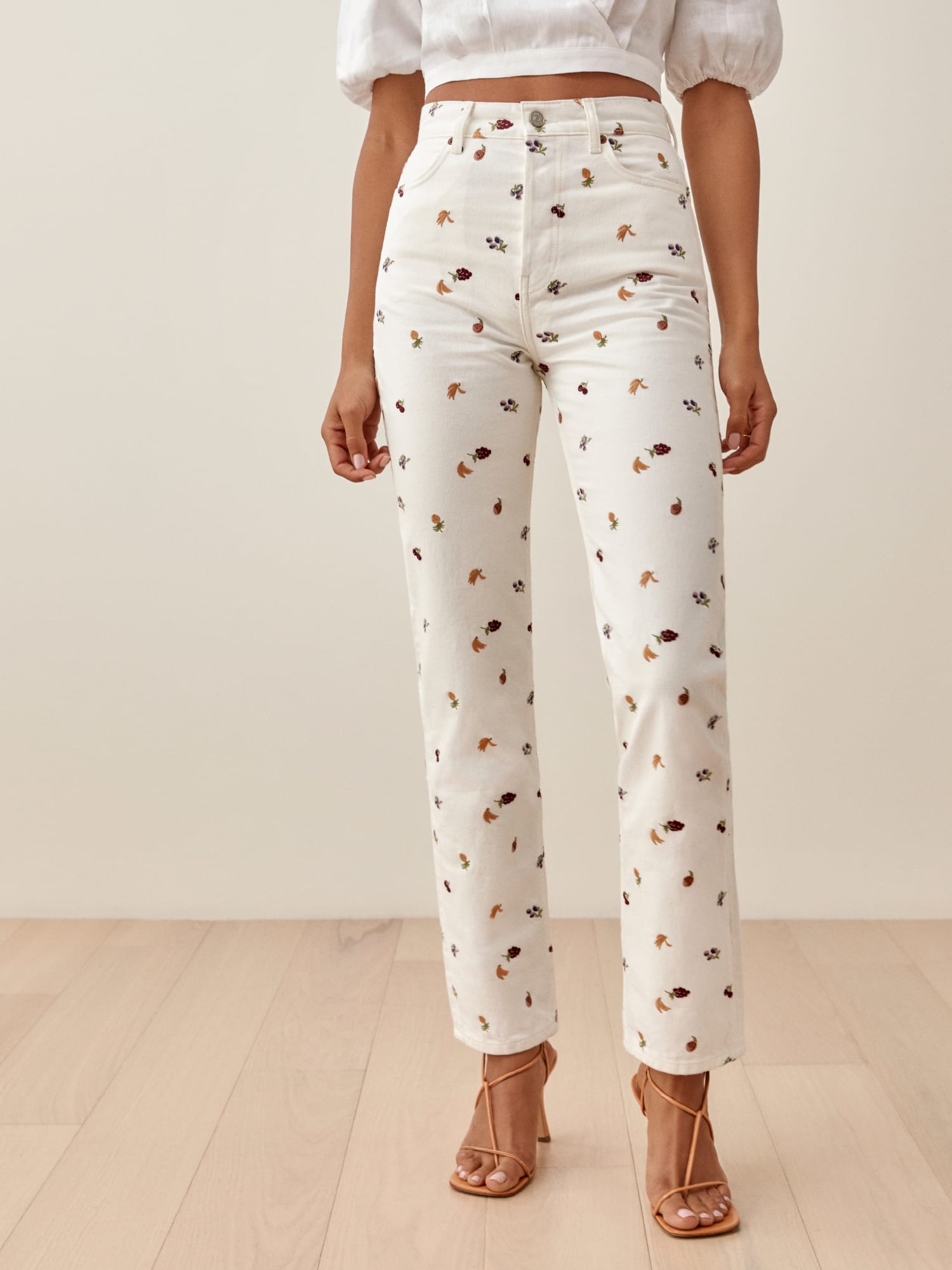 Reformation white jeans sale