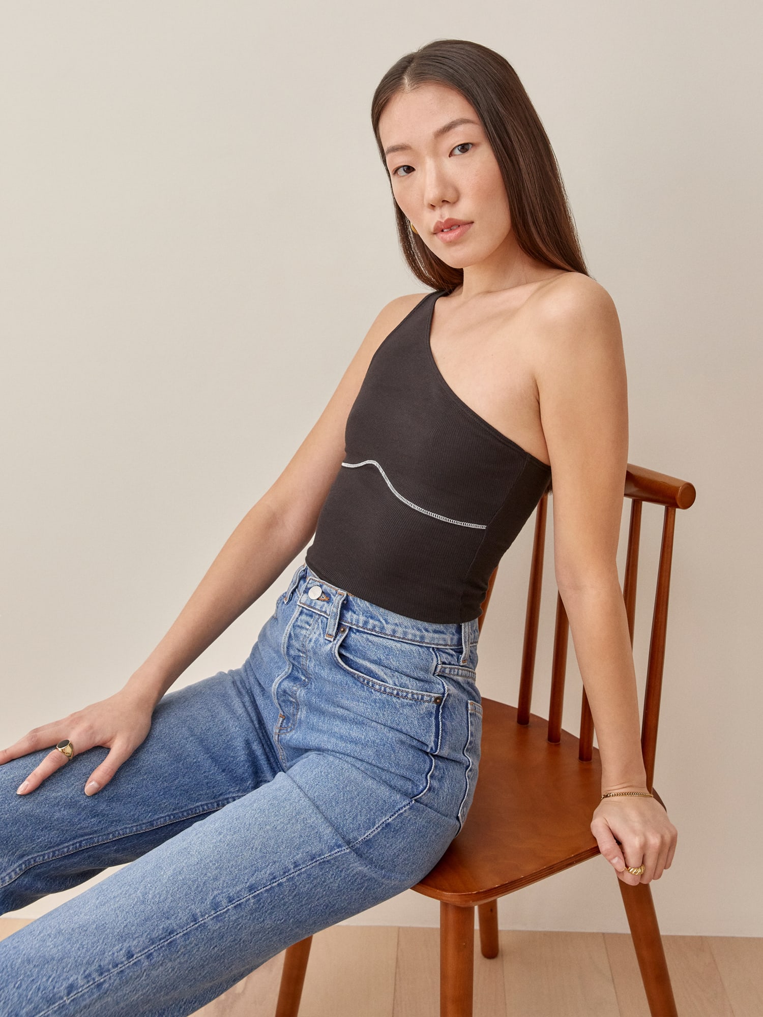 Reformation one shoulder top online