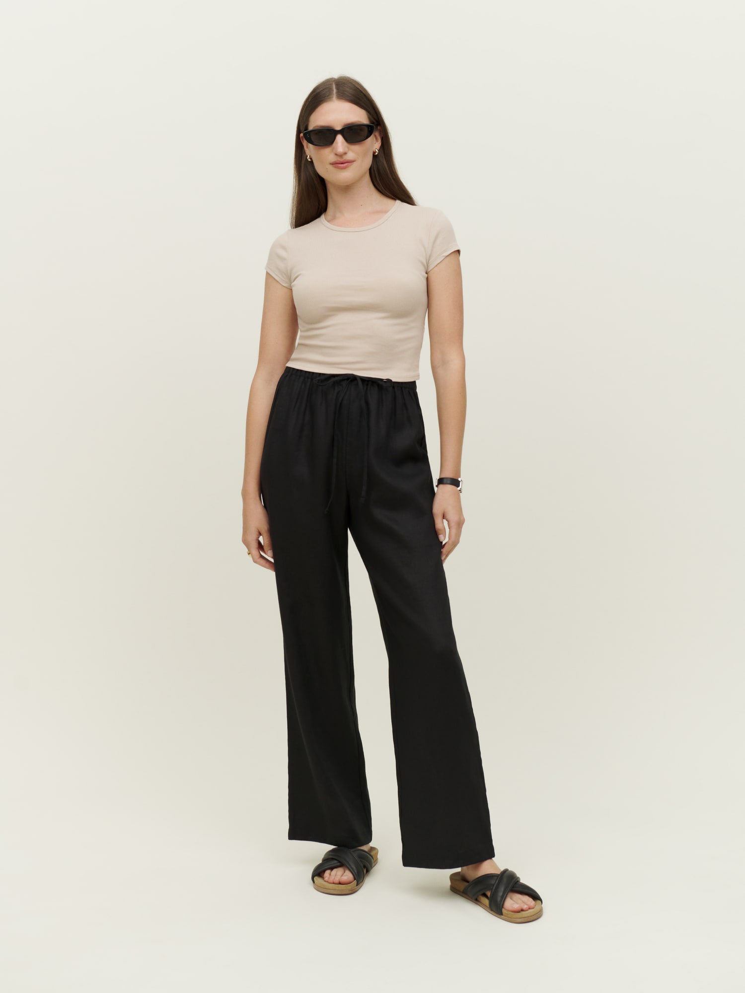 FLARED LINEN PANTS STYLE 1820 – JSong Way