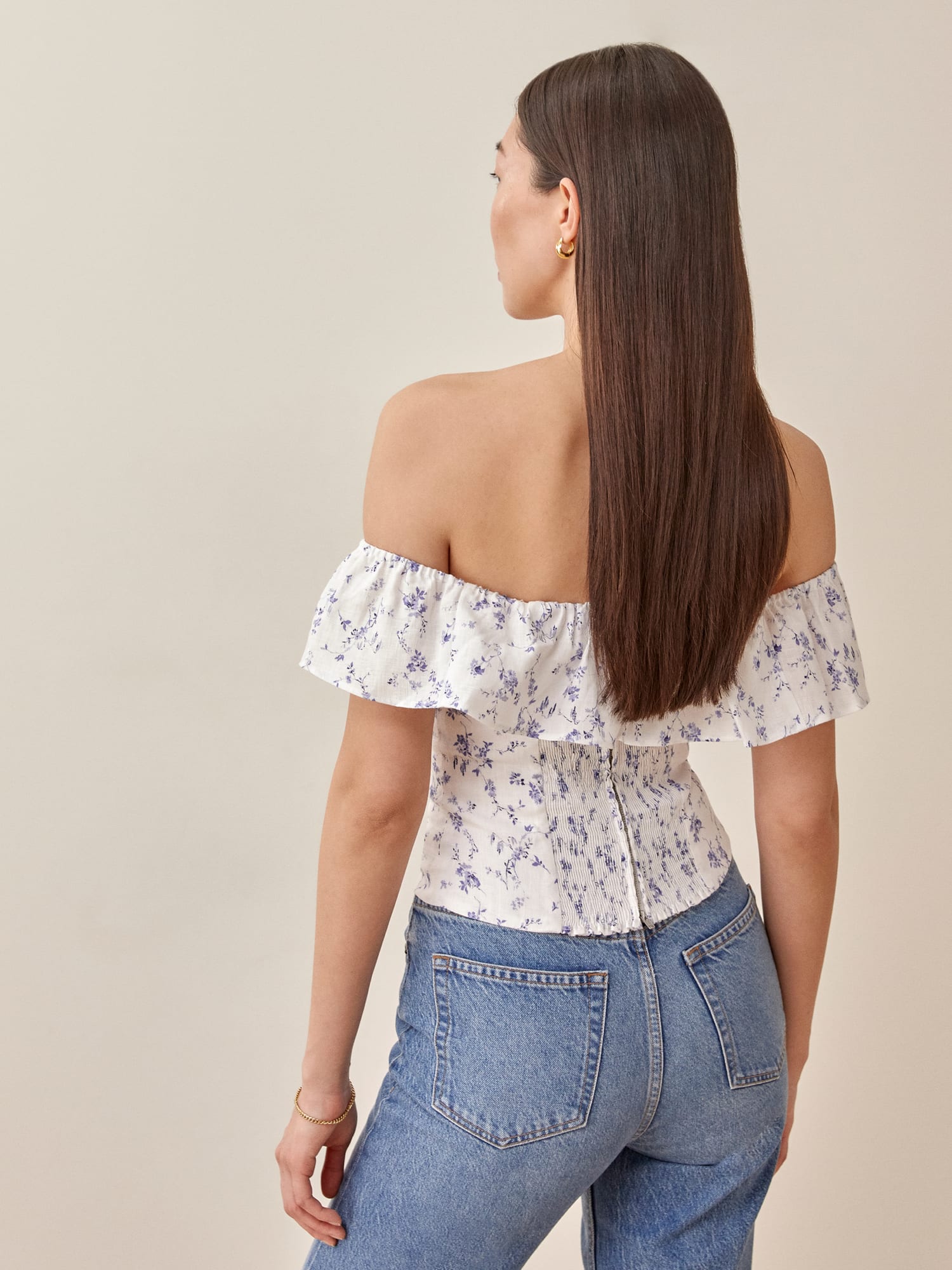Grapefruit Top Short Sleeve Linen Reformation