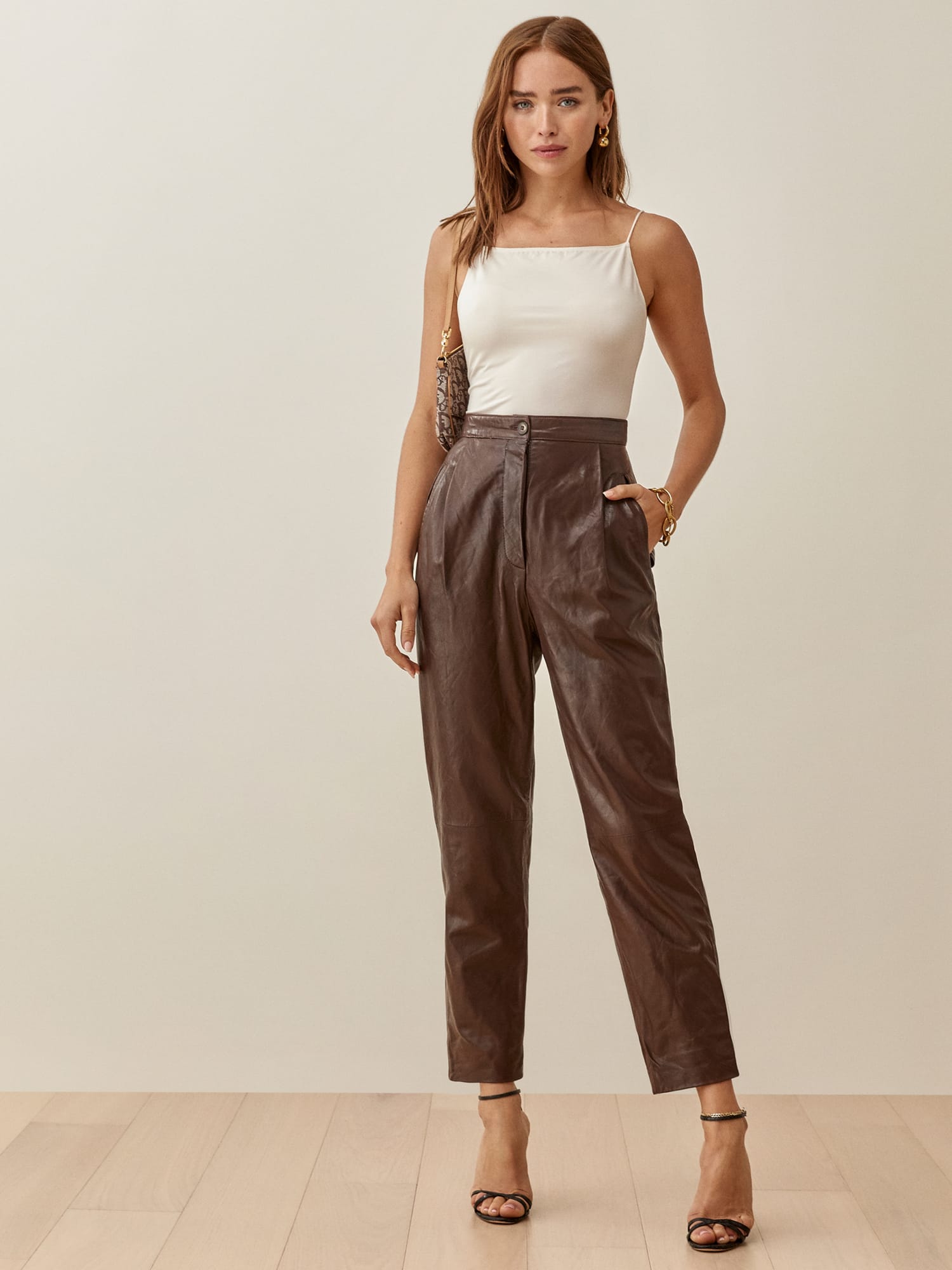 Reformation Stevie Pants in Natural
