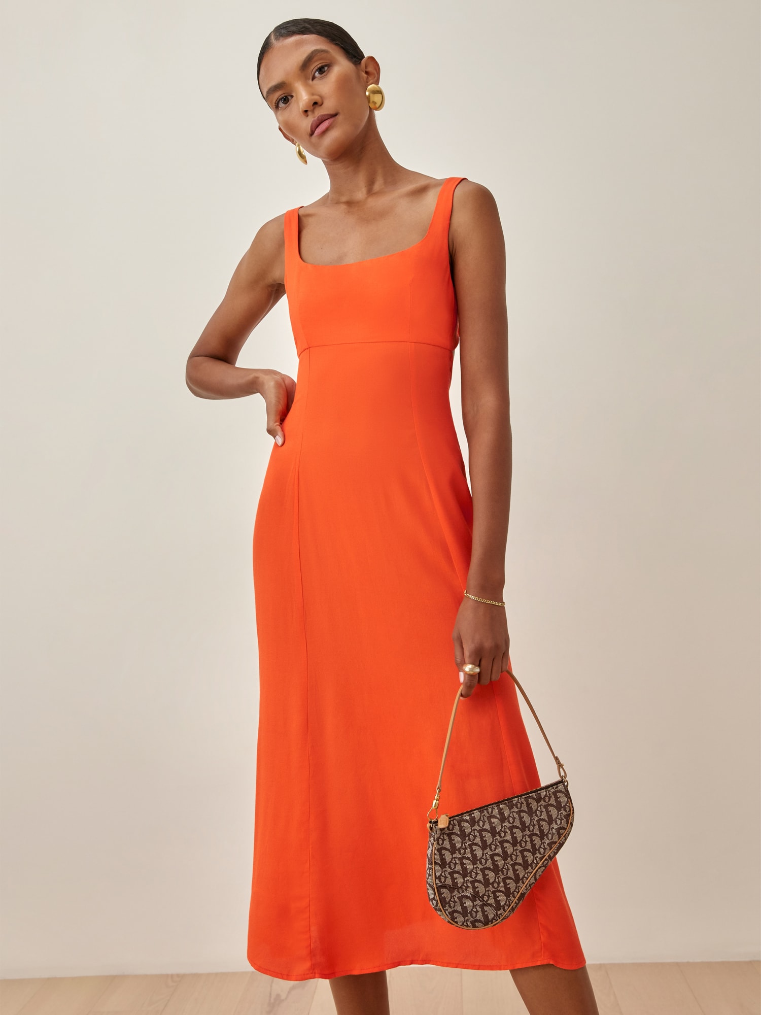 Juno Dress - Sleeveless Midi Crepe | Reformation