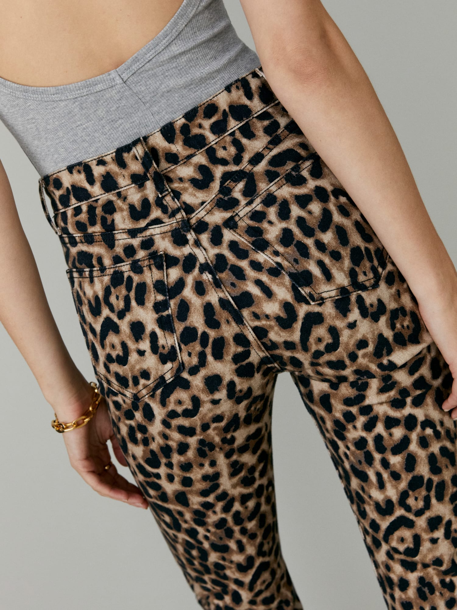 High waisted leopard jeans online