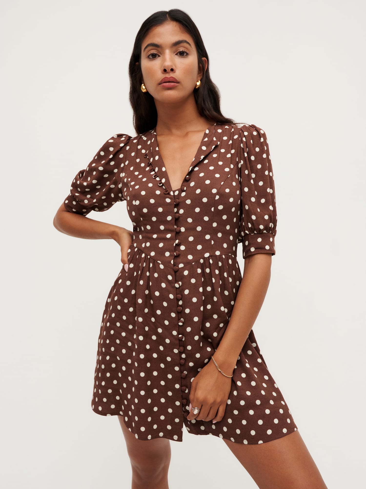 Polka dot top dress reformation
