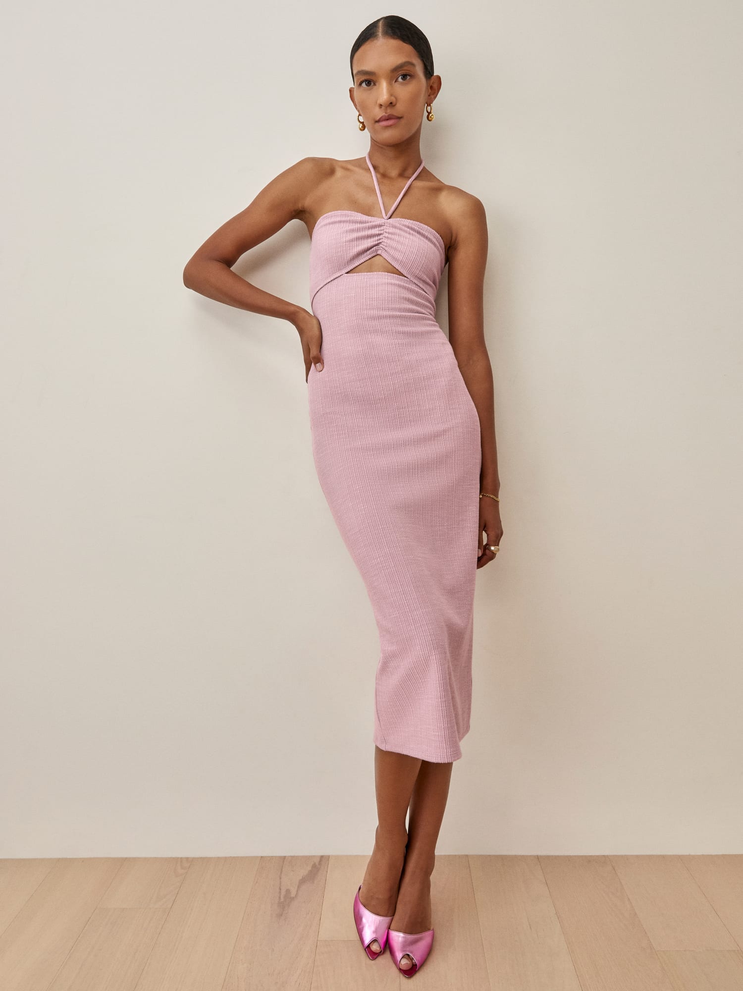 Reformation pink dress best sale