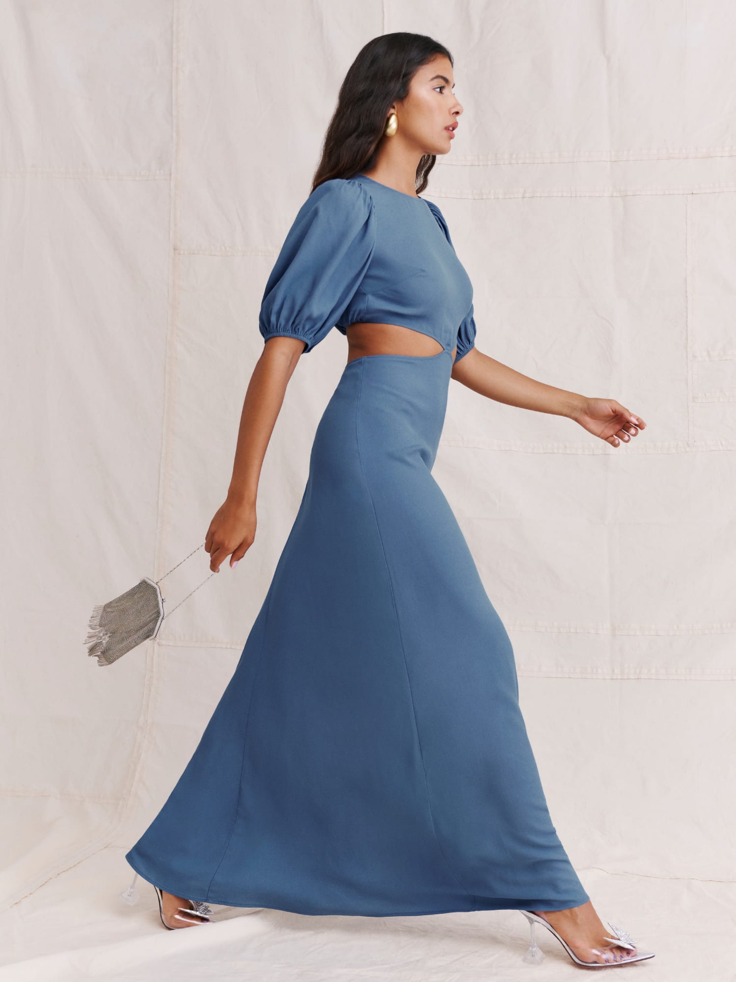 Tory Dress Short Sleeve Bridal Crepe Reformation