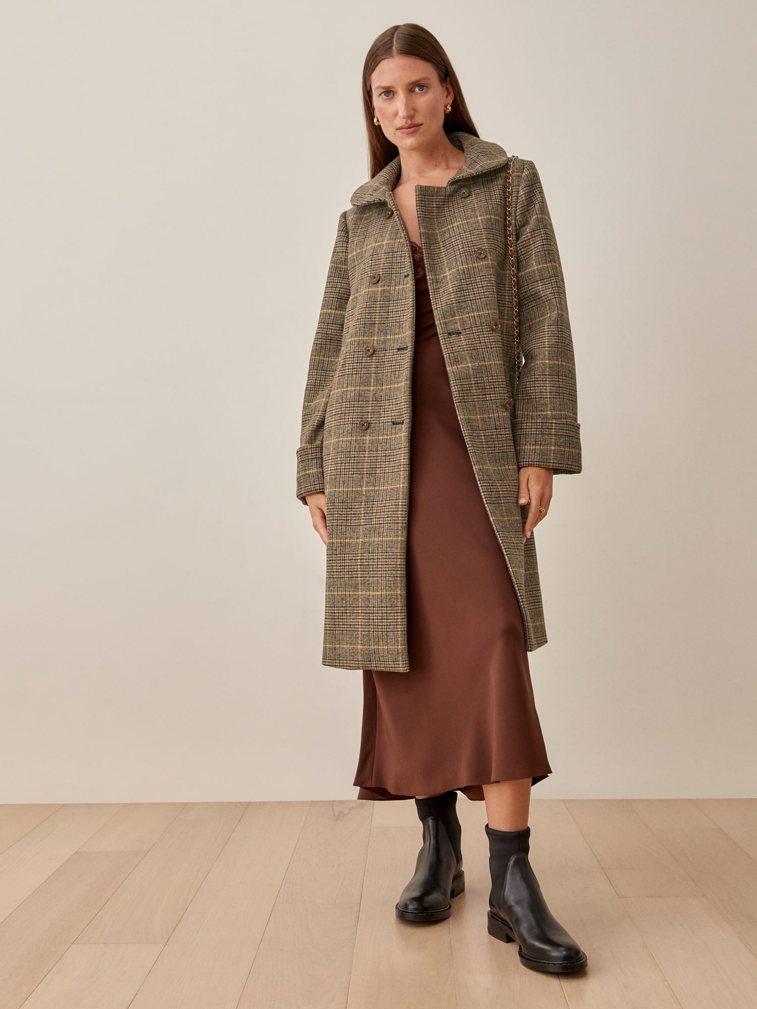 Reformation shop plaid coat