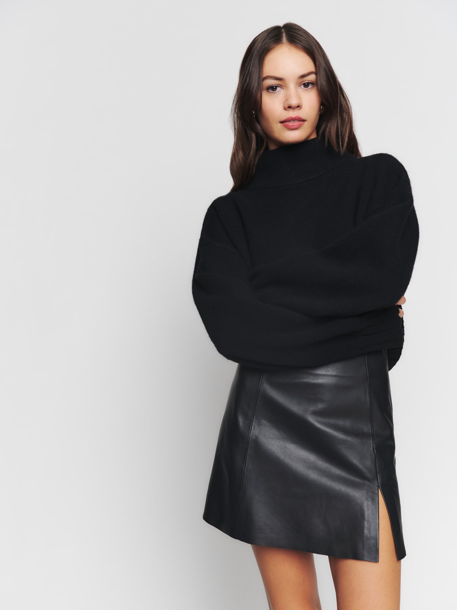 Zara Faux Leather Mini Skirt- Black - ShopperBoard