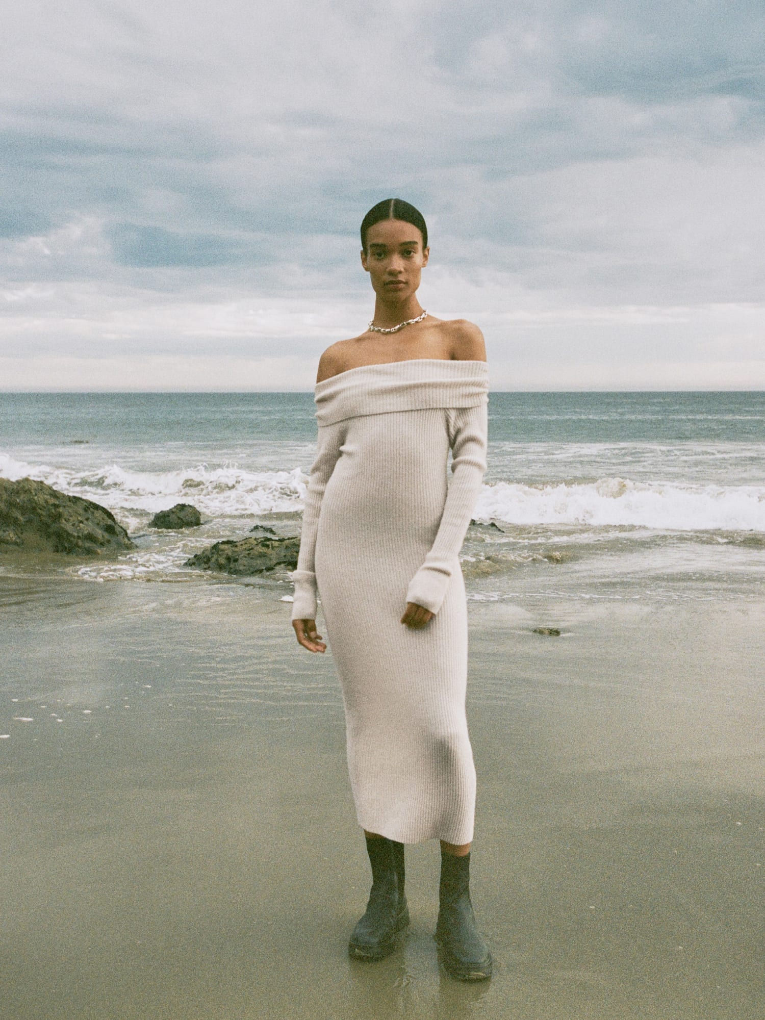 White cashmere sweater dress store