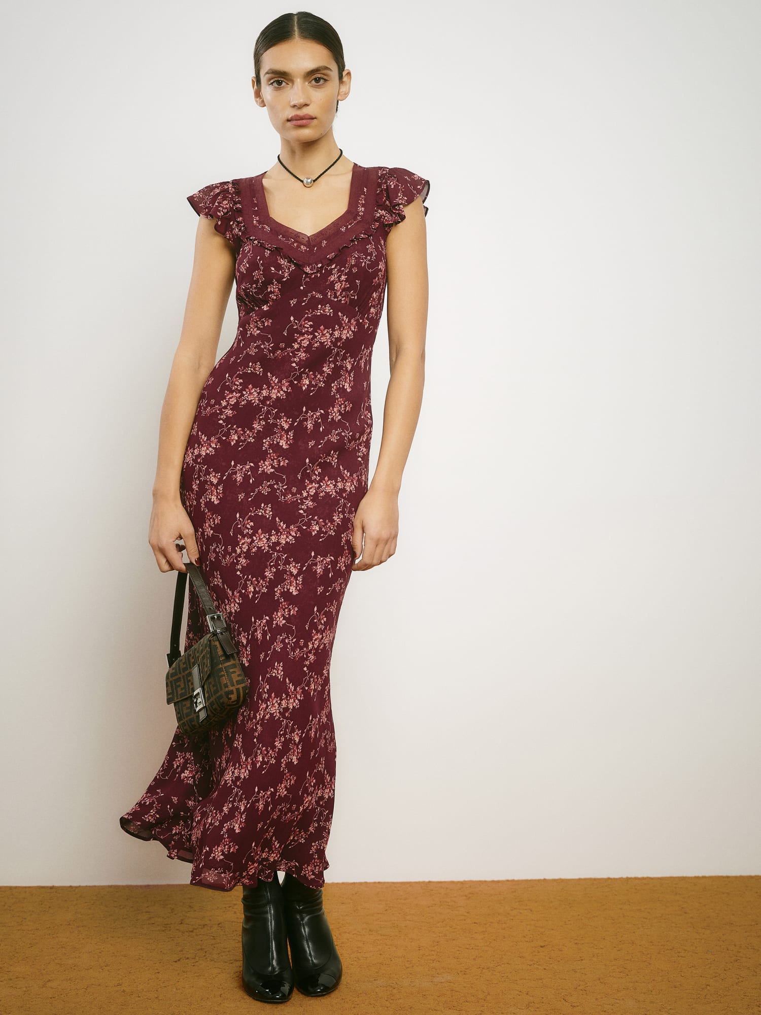 Reformation burgundy dress 2025