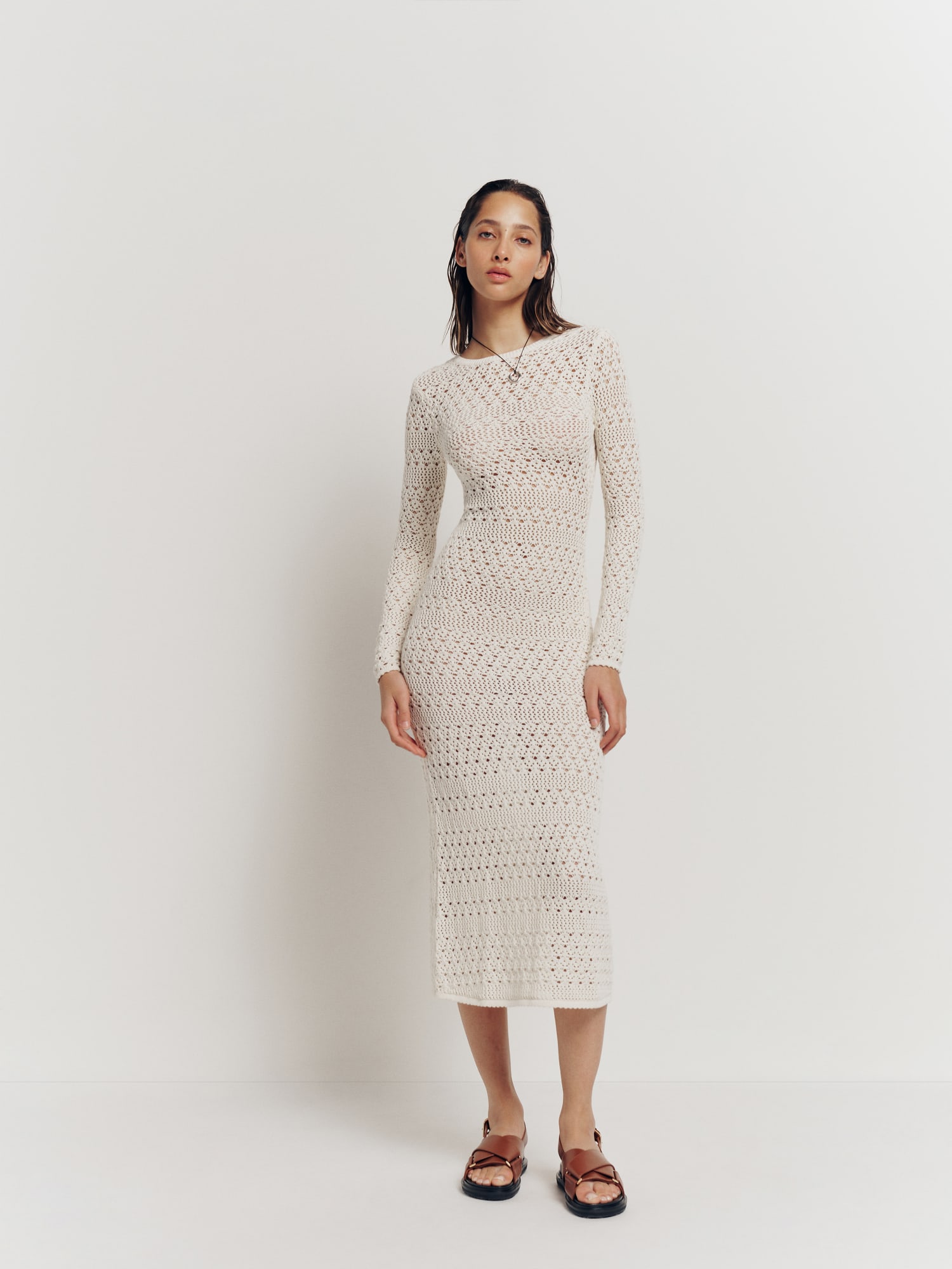 Open knit dress hot sale
