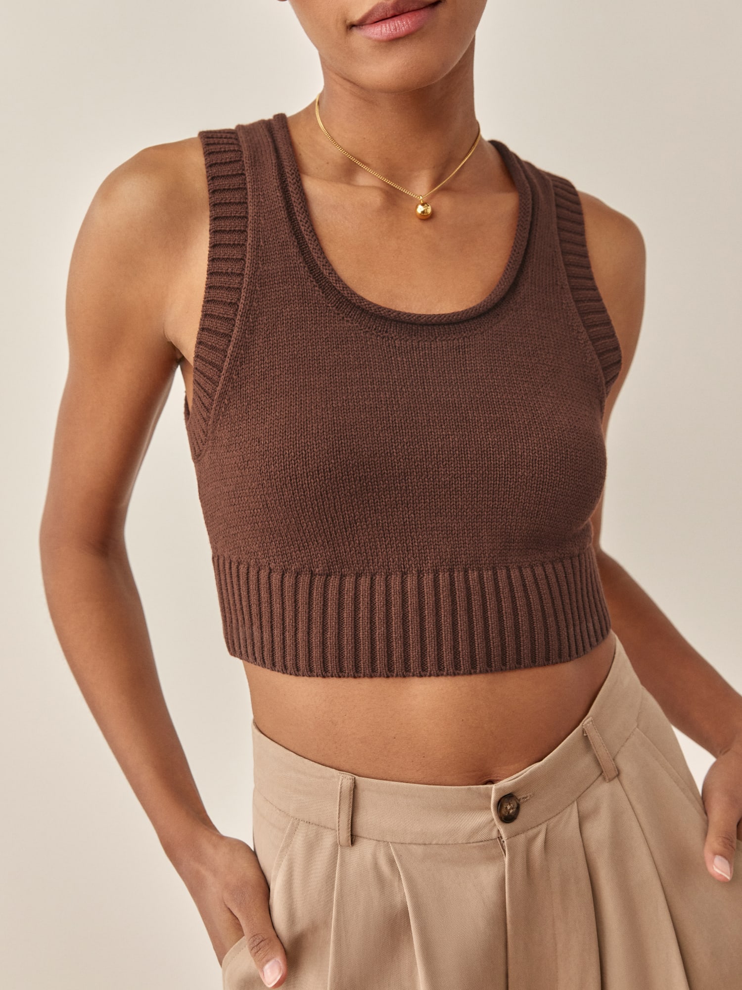 Julia Ribbed Sweater Tank - Sustainable Sweaters